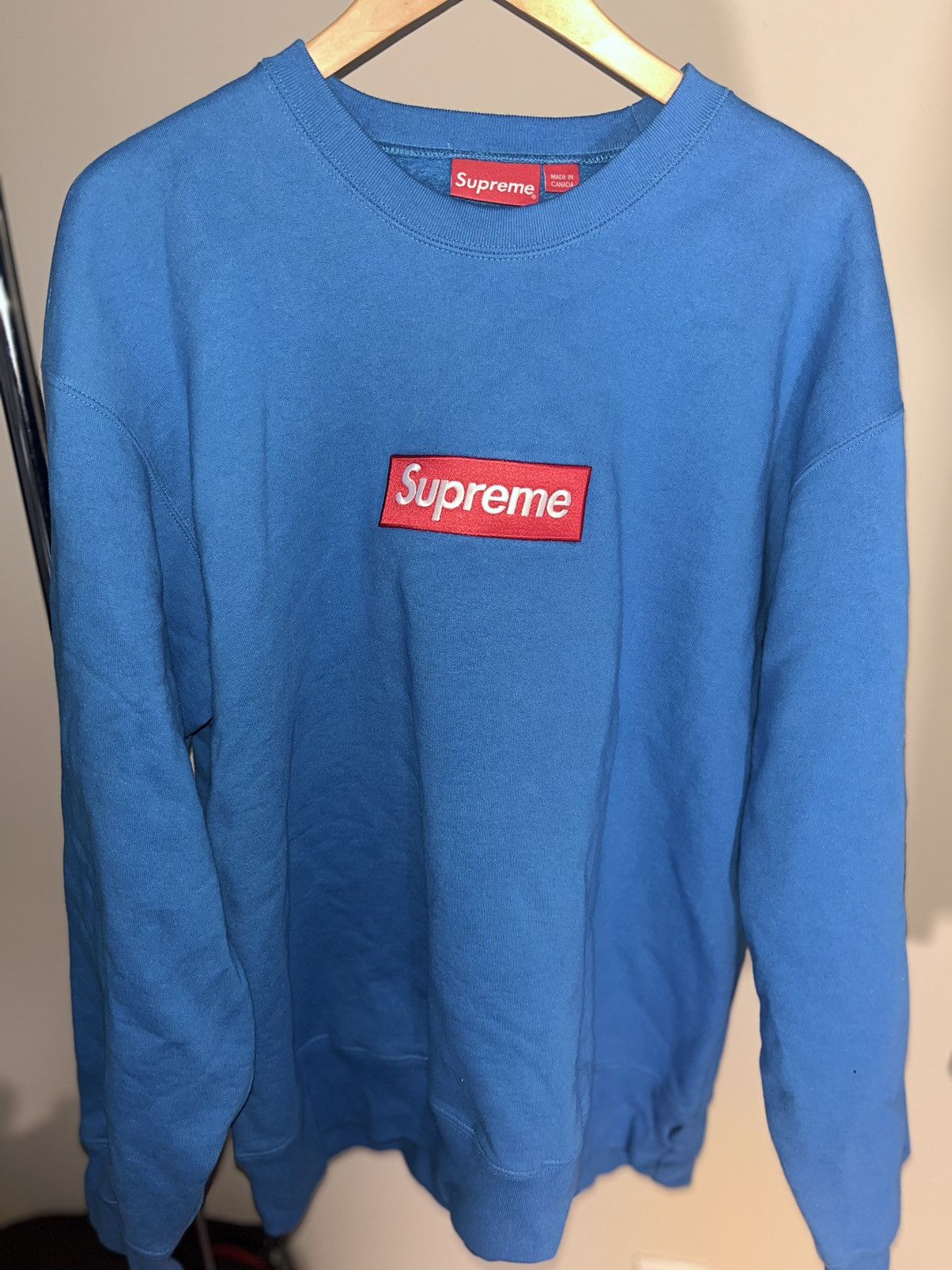 Supreme Supreme Box Logo Crewneck Blue FW22 | Grailed