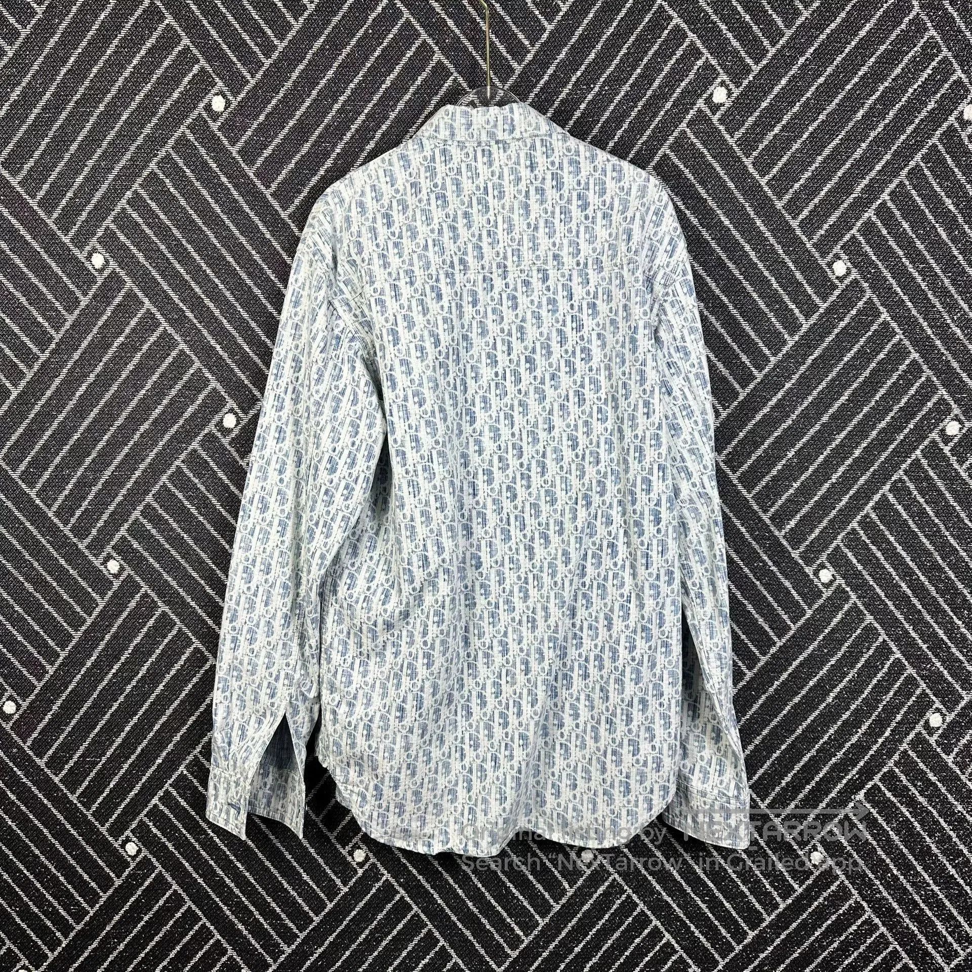 Dior Dior Blue White All-Over Print Shirt. Size M / US 6-8 / IT 42-44 - 2 Thumbnail