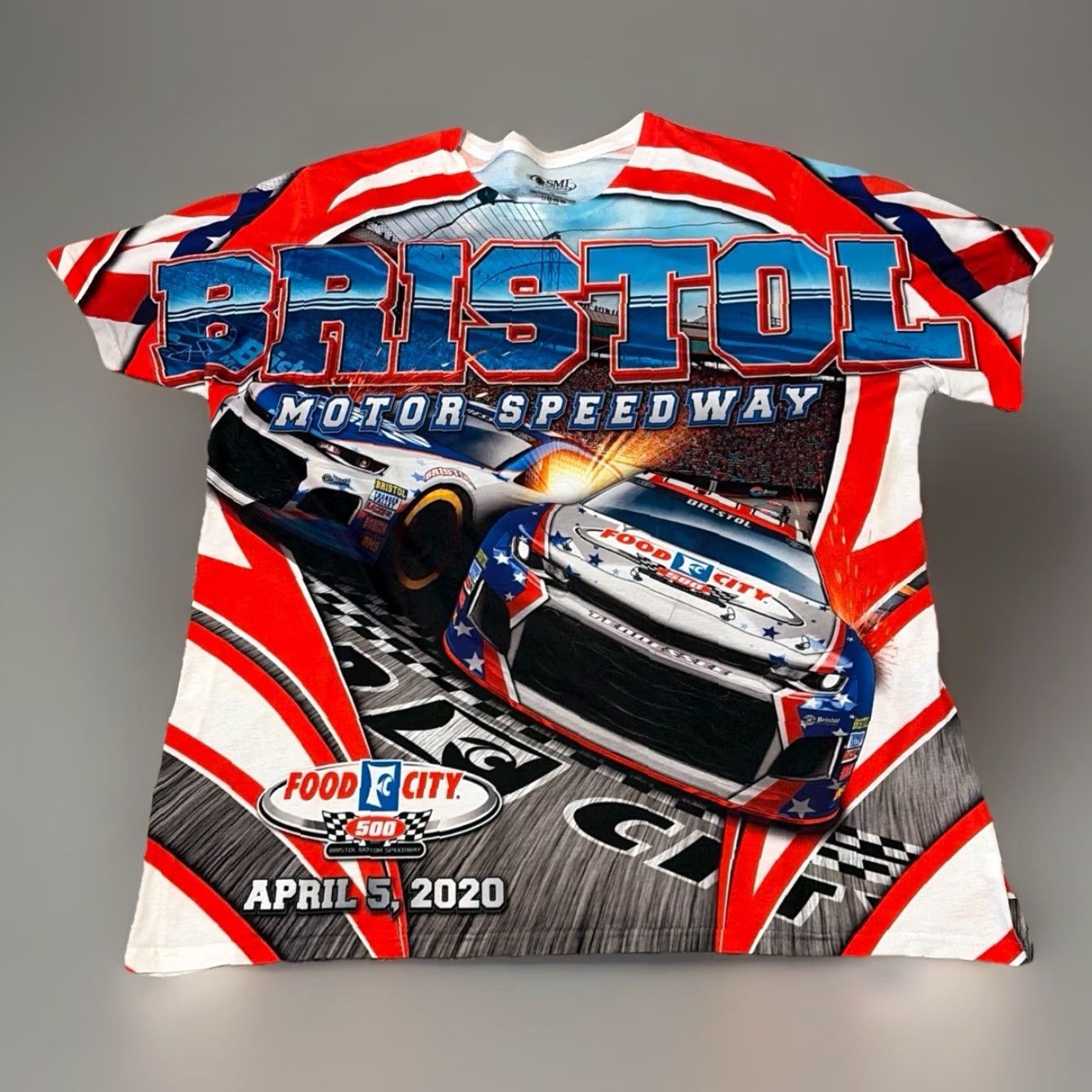 NASCAR Bristol Motor Speedway Food City 500 All Over Print T-Shirt NASCAR 3XL Men Multicolor Size US XXL / EU 58 / 5 - 2 Thumbnail