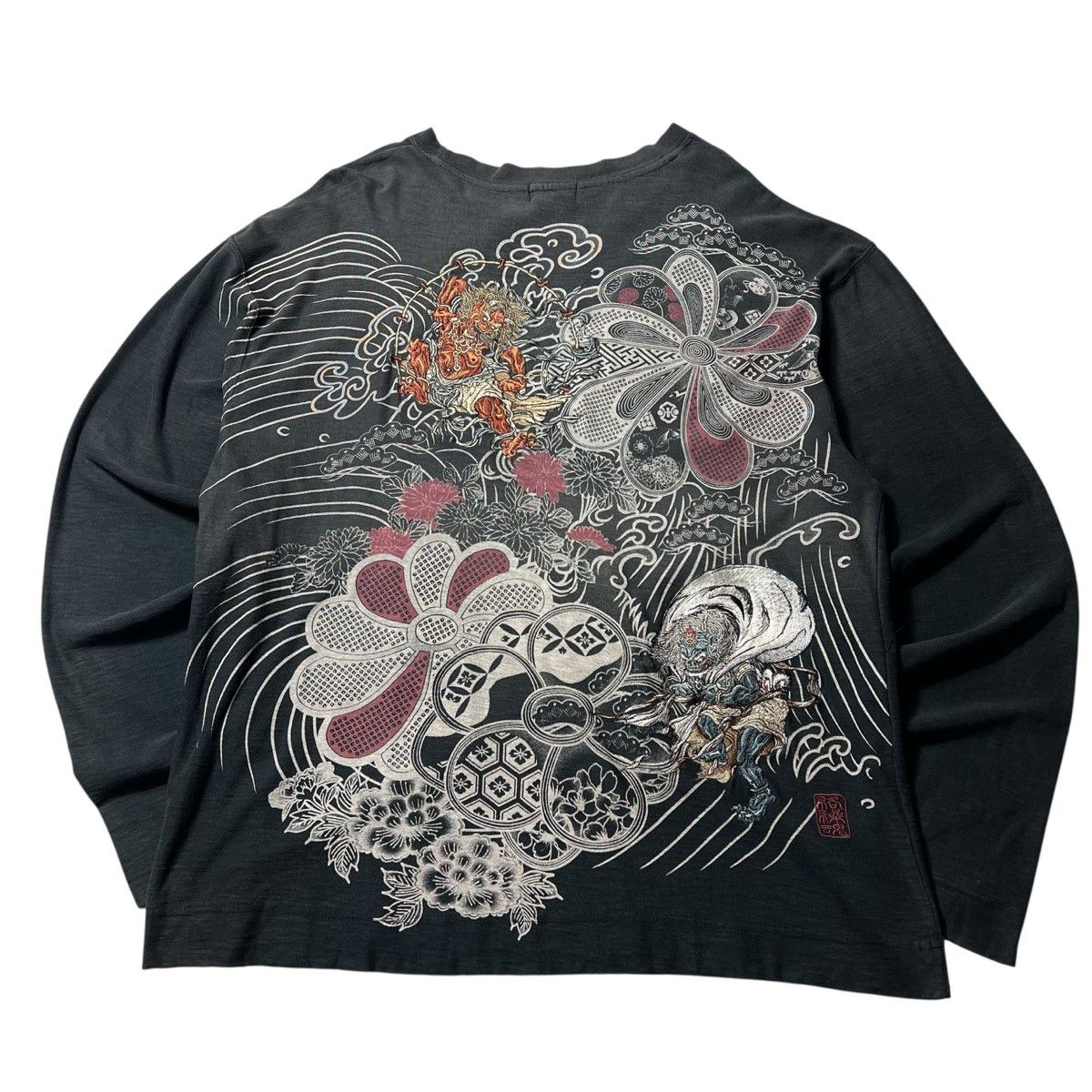 Japanese Brand Crazy Karakuri Tamashii Y2k Printed Beautiful Faded Shirt Size US XXL / EU 58 / 5 - 1 Thumbnail