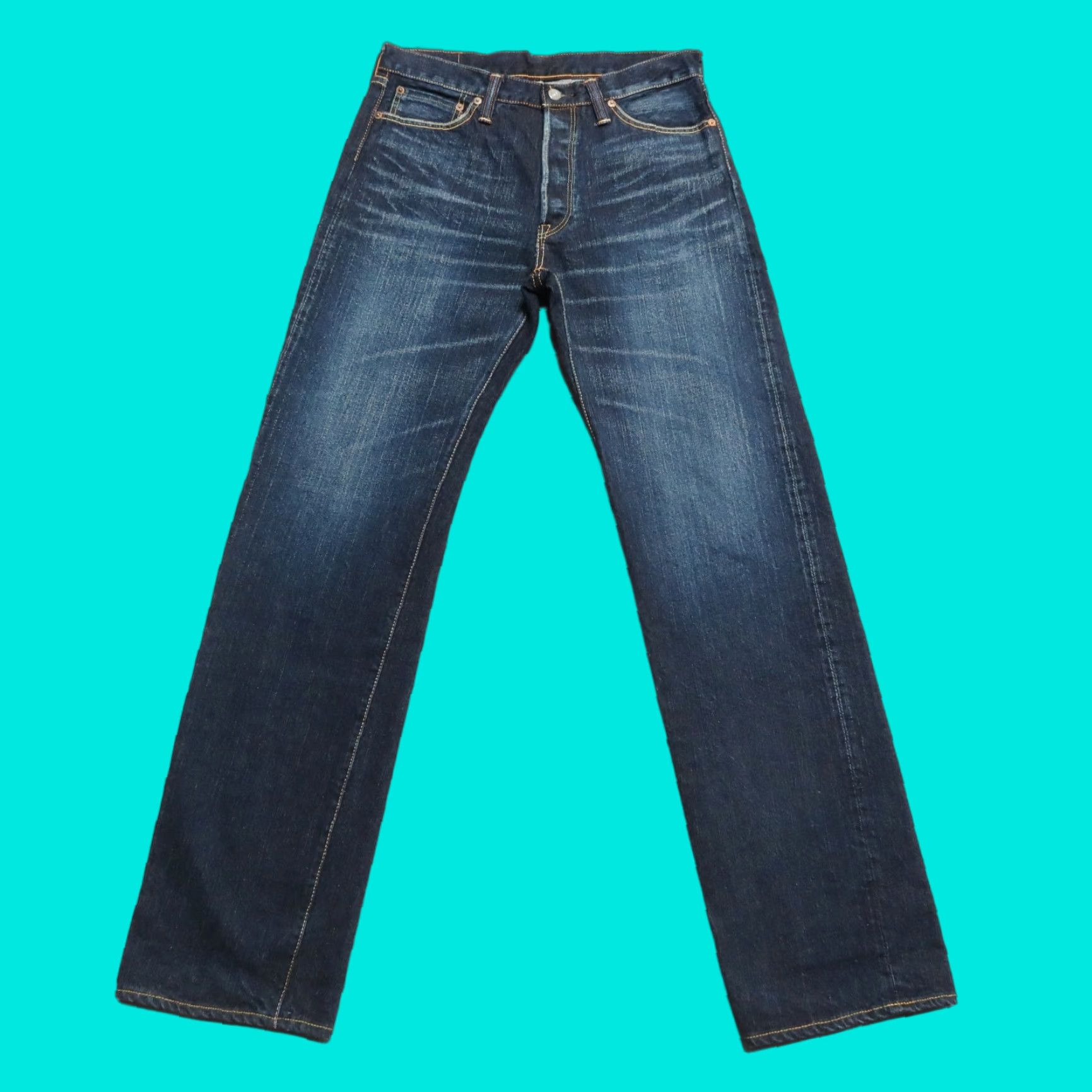 VINTAGE The Flat Head 3005 SPC Selvedge Denim Jeans Made in Japan Jeans Men 30 Dark Wash 33 1/2