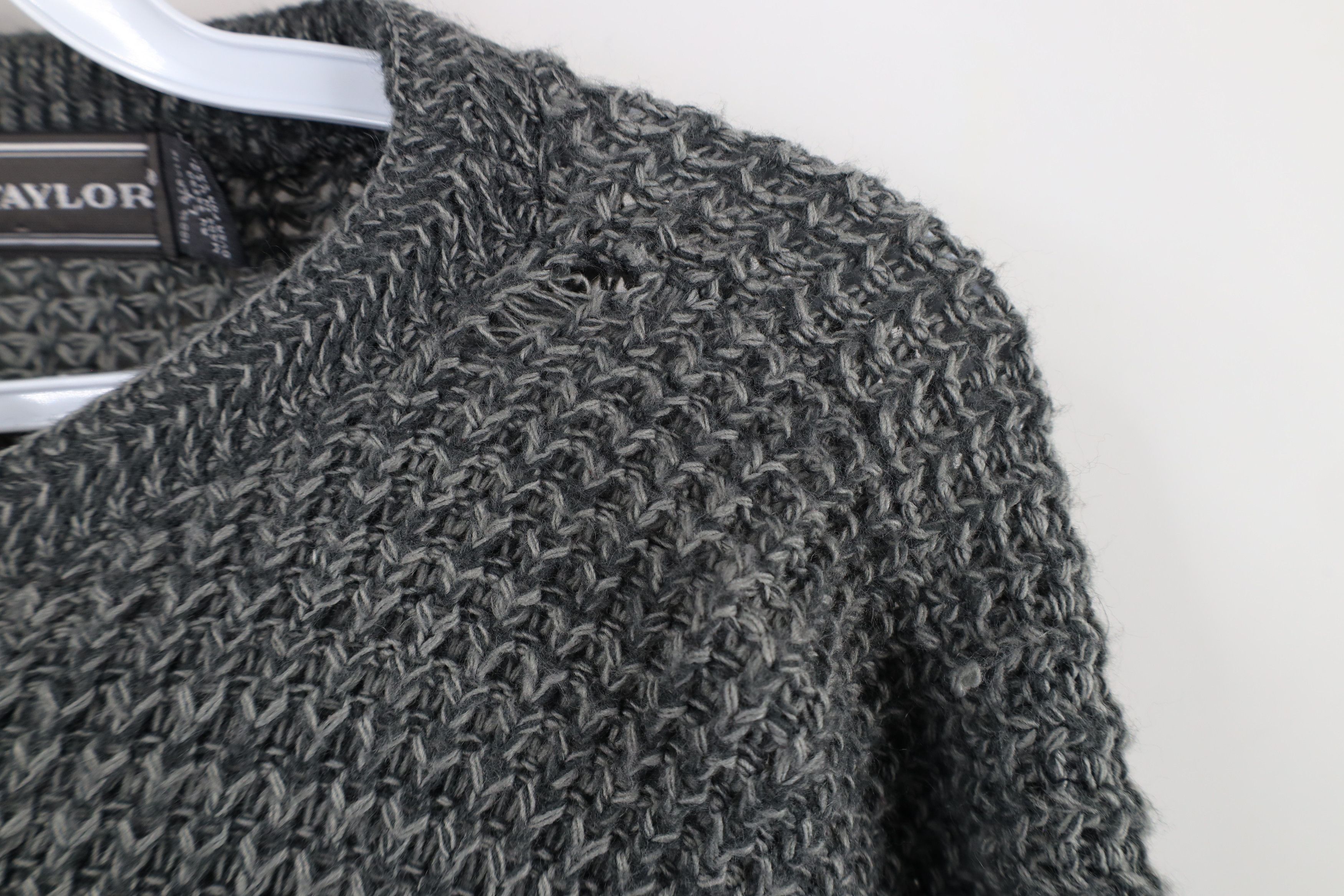 Vintage Vintage 90s Streetwear Chunky Crewneck Sweater Gray USA Size US L / EU 52-54 / 3 - 4 Thumbnail
