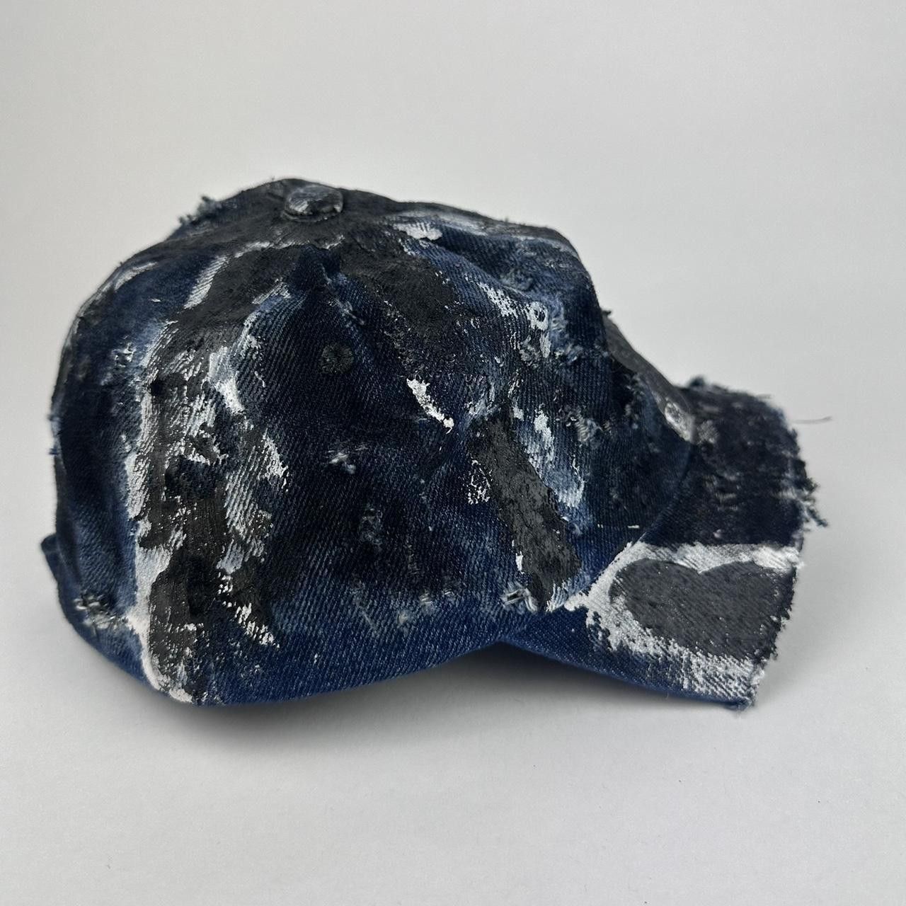 Other ASTROBOI* Black & Blue Distressed Denim Half Visor Hat Size ONE SIZE - 4 Thumbnail