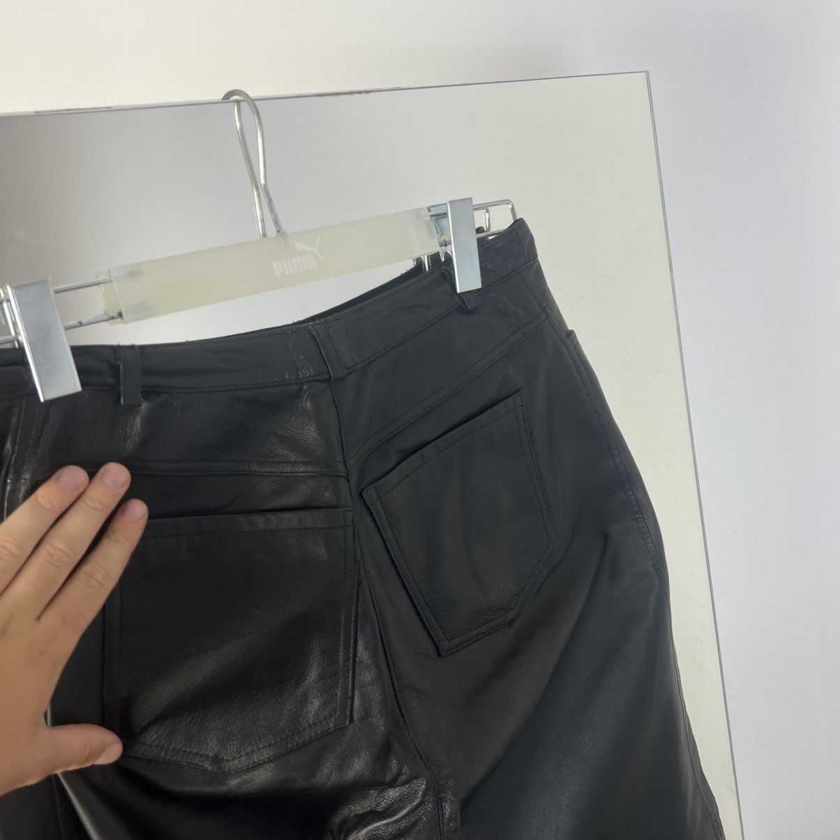 Leather Vintage Y2K Leather Biker Pants Avant Garde Style Size US 30 / EU 46 - 5 Thumbnail