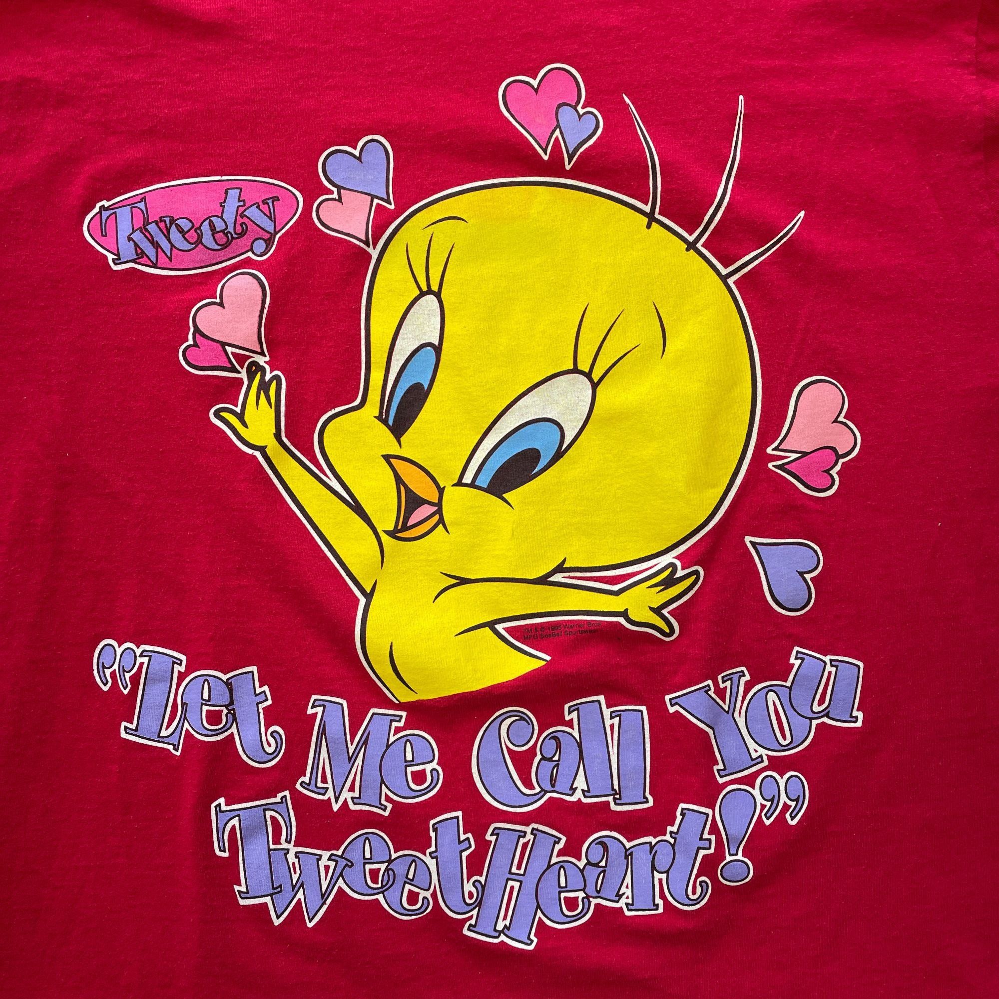 Vintage Looney Tunes Tweety Bird Let Me Call You Tweetheart Red Size US XL / EU 56 / 4 - 2 Thumbnail