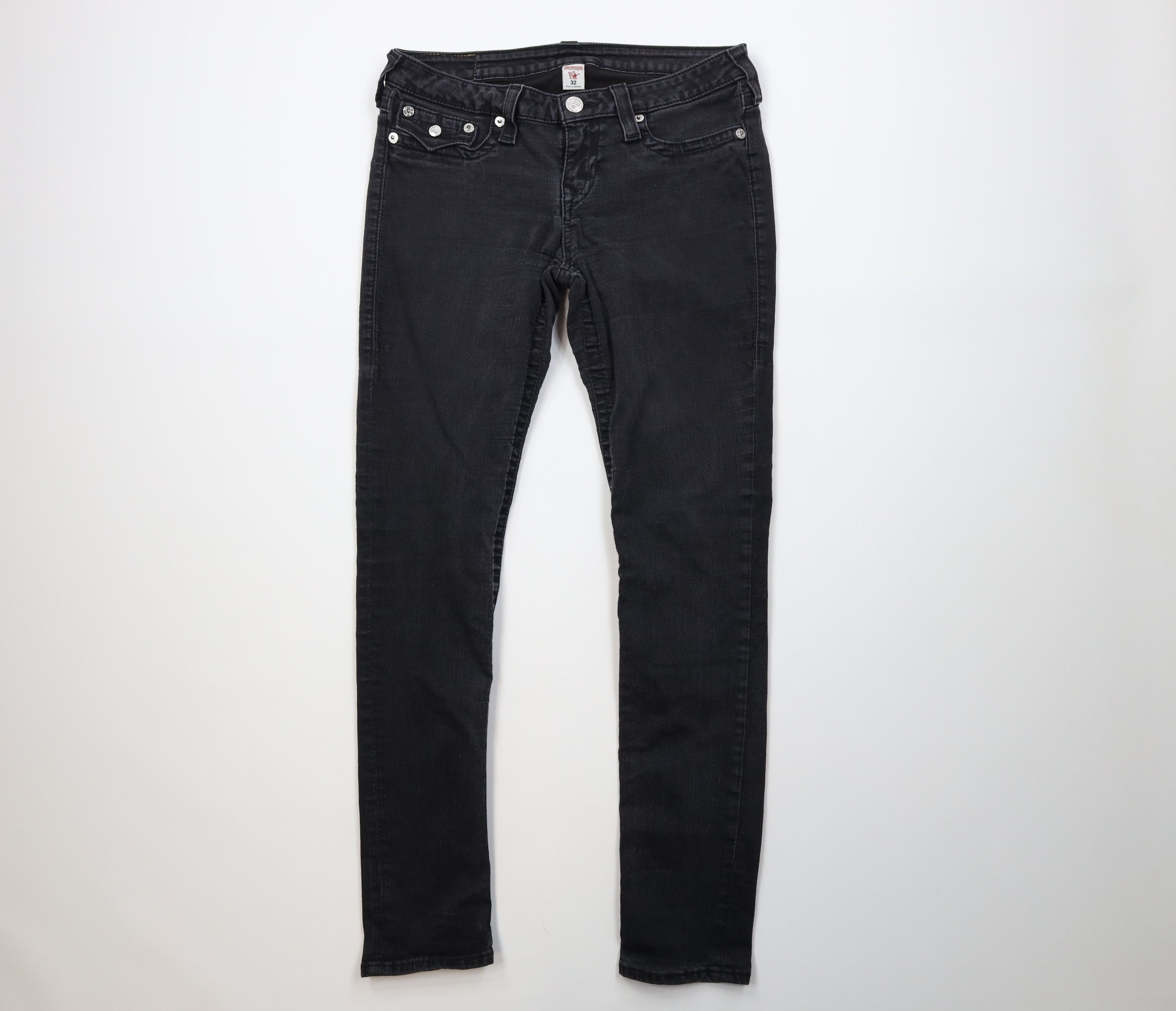 True Religion True Religion Stretch Skinny Leg Flap Denim Jeans Black Size 32" / US 10 / IT 46 - 1 Thumbnail