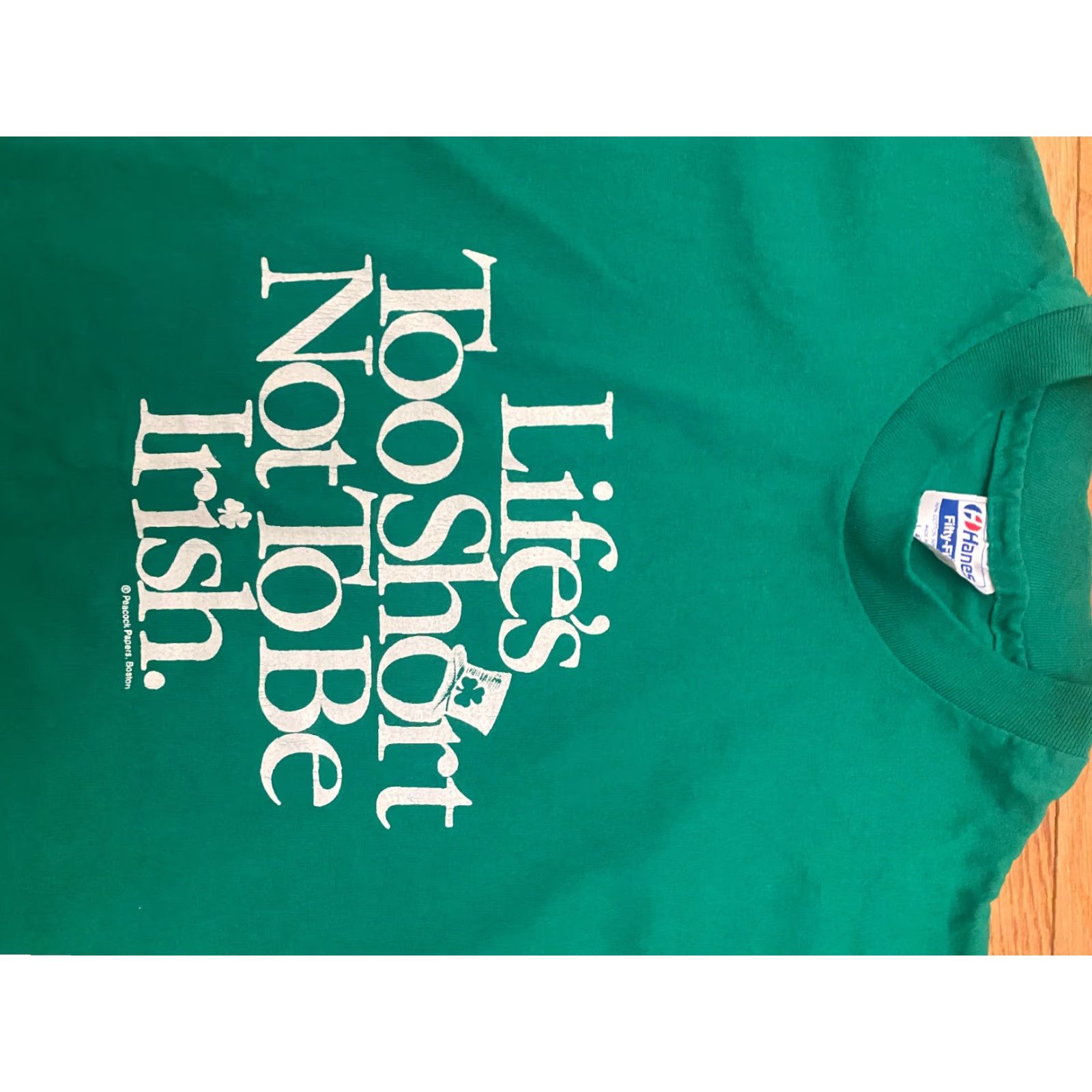 Hanes VTG Life's Too Short Not to be Irish Shirt L Mens St Patricks Graphic Tee Short Sleeve Multi-Color Hanes 50/50 Size US L / EU 52-54 / 3 - 3 Thumbnail