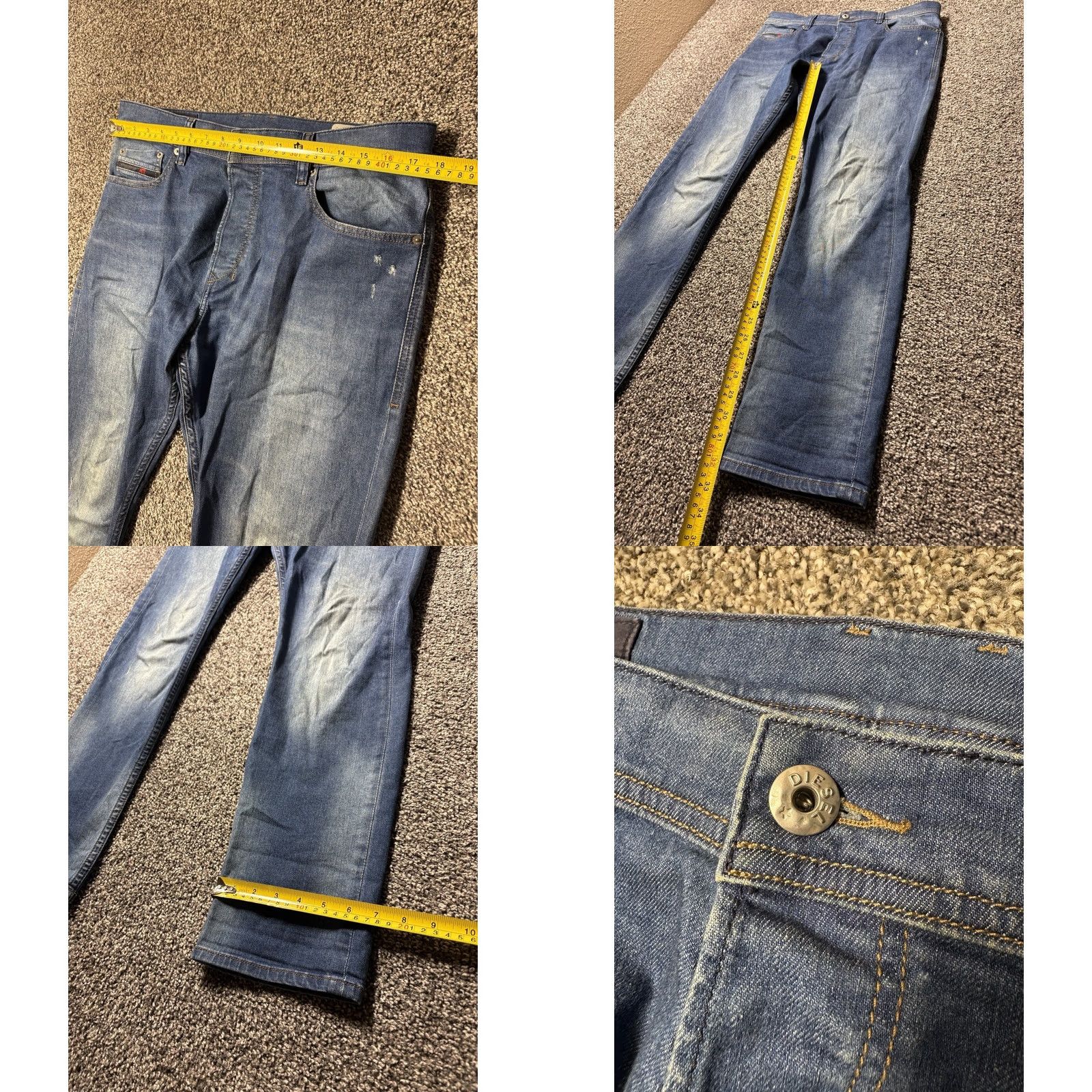 Diesel Diesel Tepphar Jeans Mens 34x30 Slim-Carrot Button Fly Stretch CQ488 Size US 34 / EU 50 - 8 Thumbnail
