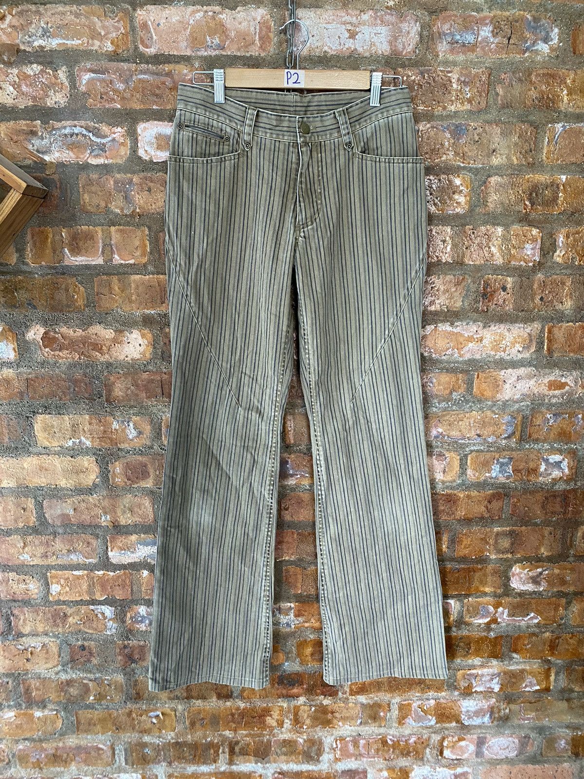 Japanese Brand × Obelisk × Shellac 🔥2000s A.S.M Japan Flare stripe LGB GOA Size US 29 - 2 Thumbnail