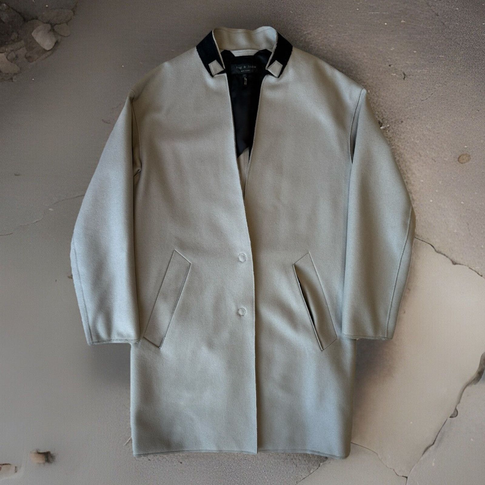 Rag & Bone Rag & Bone Clifton Coat Women's 00 Gray Wool Long Blazer Size XXS / US 00 / IT 34 - 1 Thumbnail