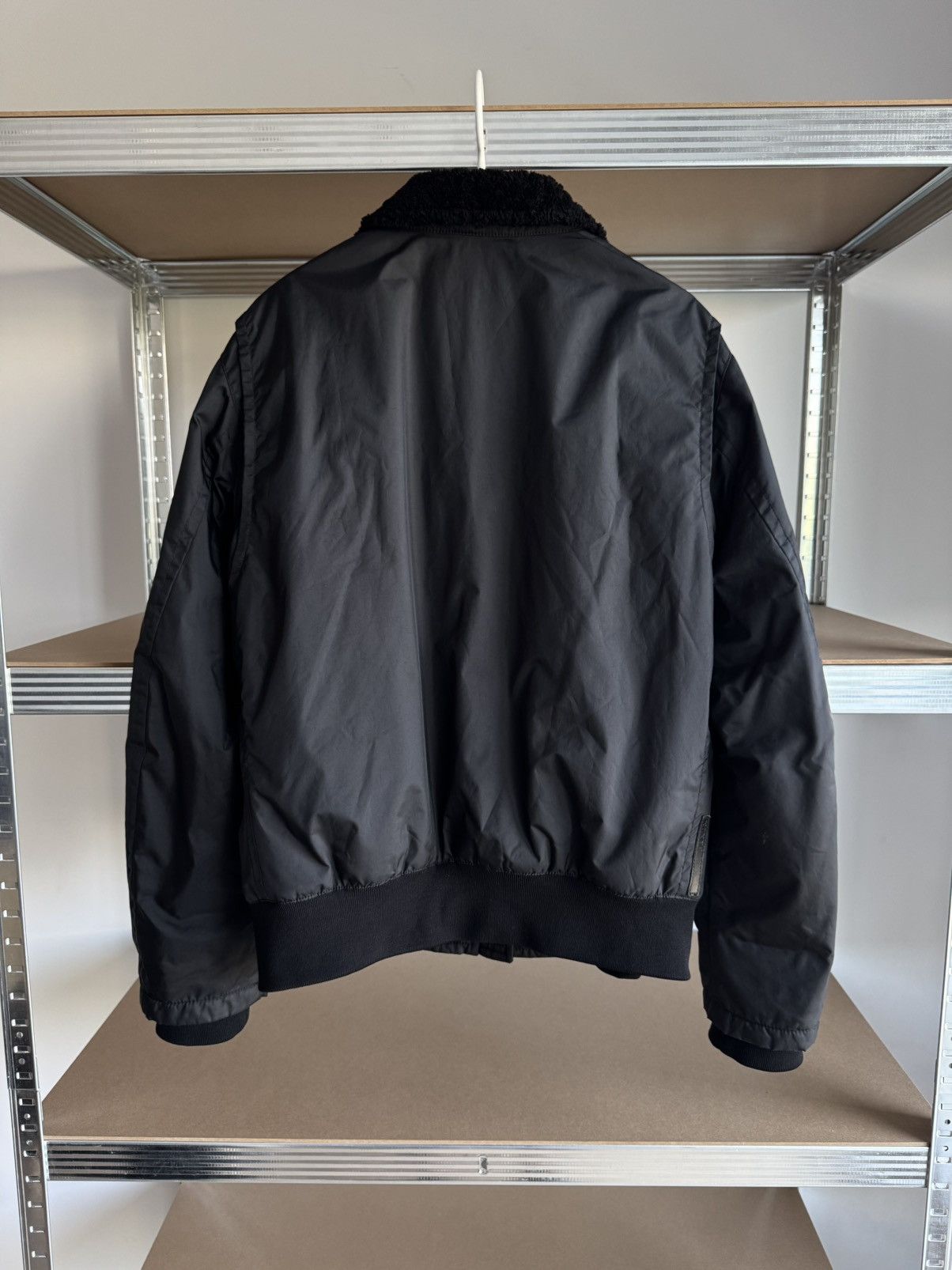 Prada Vintage Prada Black Tab Nylon Fur Bomber Jacket 2000s Luxury Size US L / EU 52-54 / 3 - 12 Thumbnail
