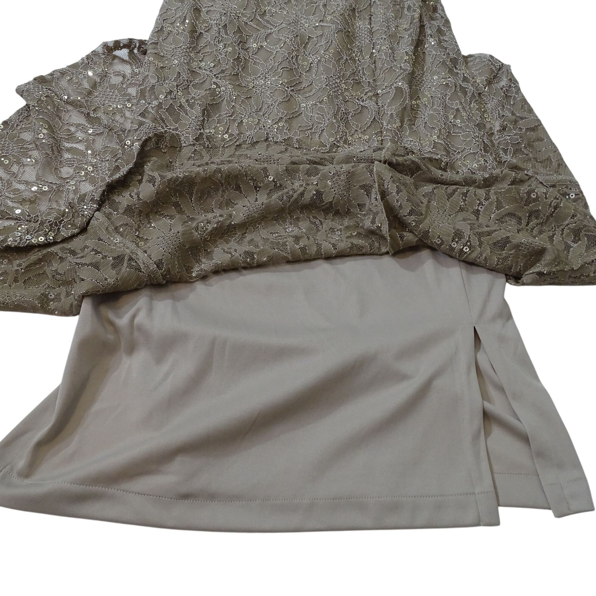 Vintage Vintage Ursula Of Switzerland Tan Lace Sleeveless Formal 14 Size XL / US 12-14 / IT 48-50 - 7 Thumbnail