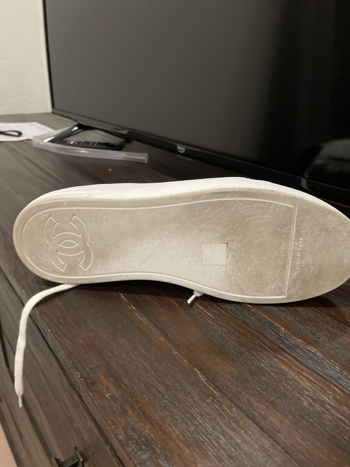 Chanel Chanel G32721 White Calfskin CC Logo Low-Top Rare All-White Size US 10.5 / EU 43-44 - 8 Thumbnail