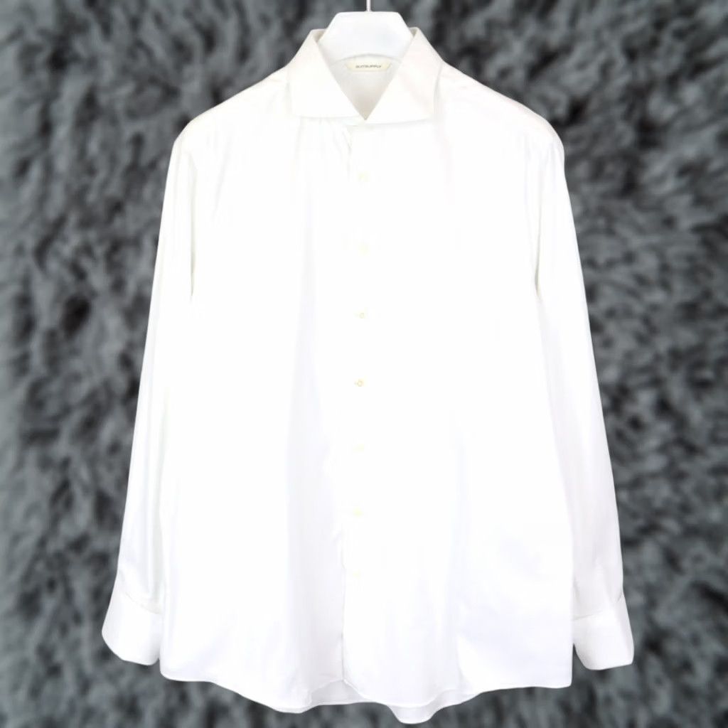 Suitsupply Suitsupply Slim Fit Formal Shirt Men's XL White Double Cuff Dress Shirt Button-Up Size 46R - 1 Thumbnail