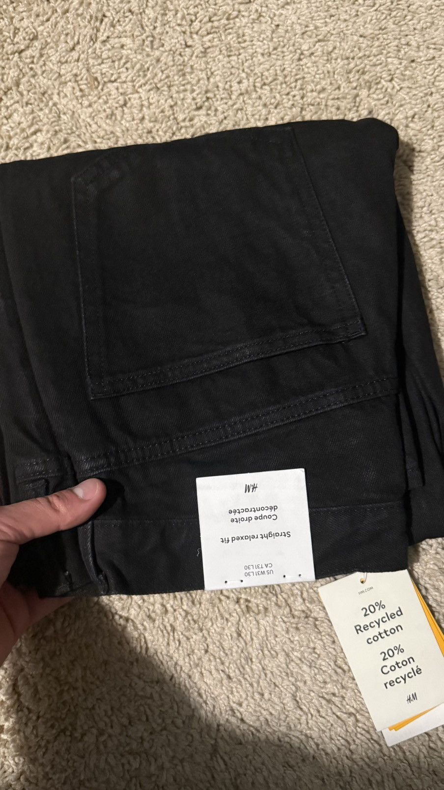 H&M Mens, straight legged denim Size US 31 - 2 Thumbnail