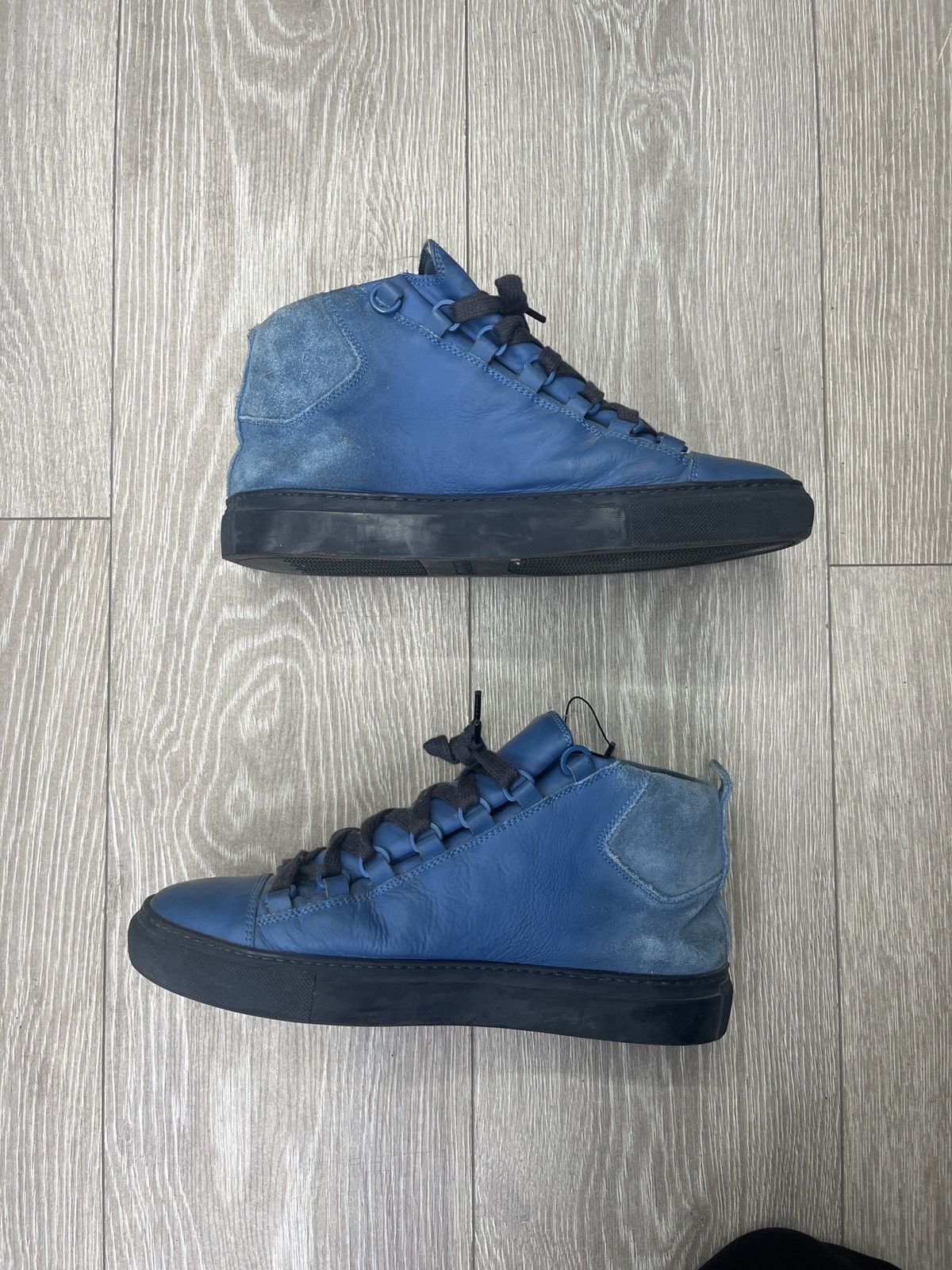 Balenciaga Balenciaga Arena High-Top Trainers Blue Leather Size US 6 / EU 39 - 8 Thumbnail