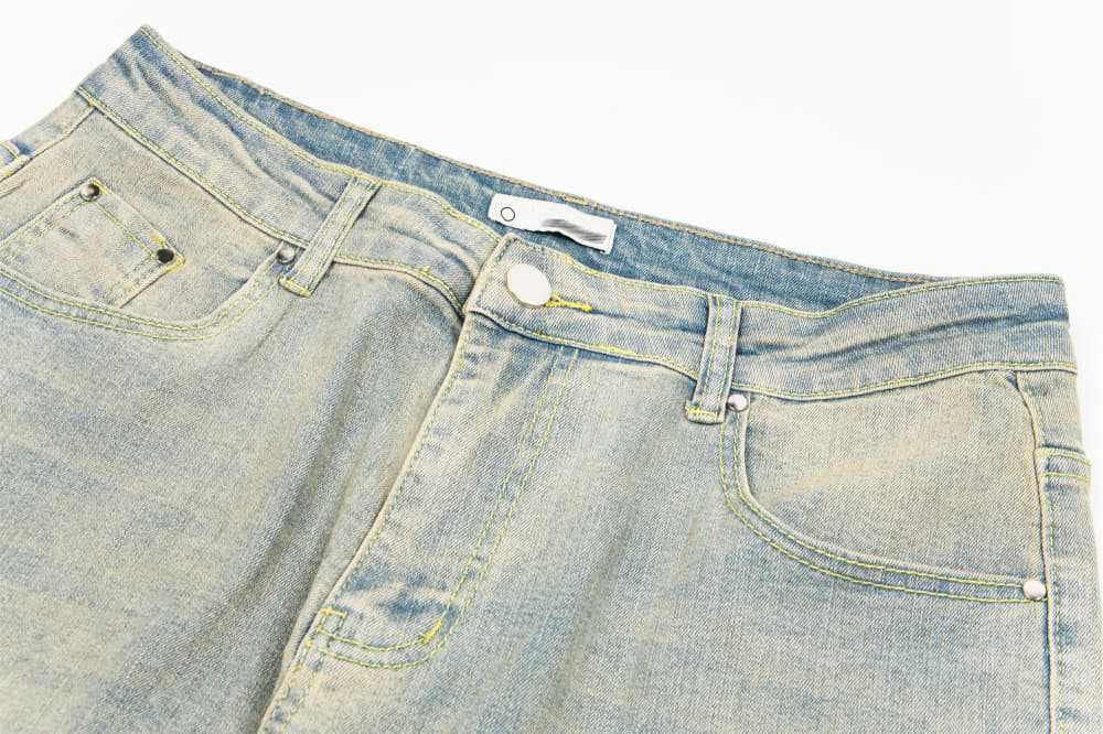 Japanese Brand × Jean Punk street heavy washed distressed straight casual jeans Size US 32 / EU 48 - 3 Thumbnail