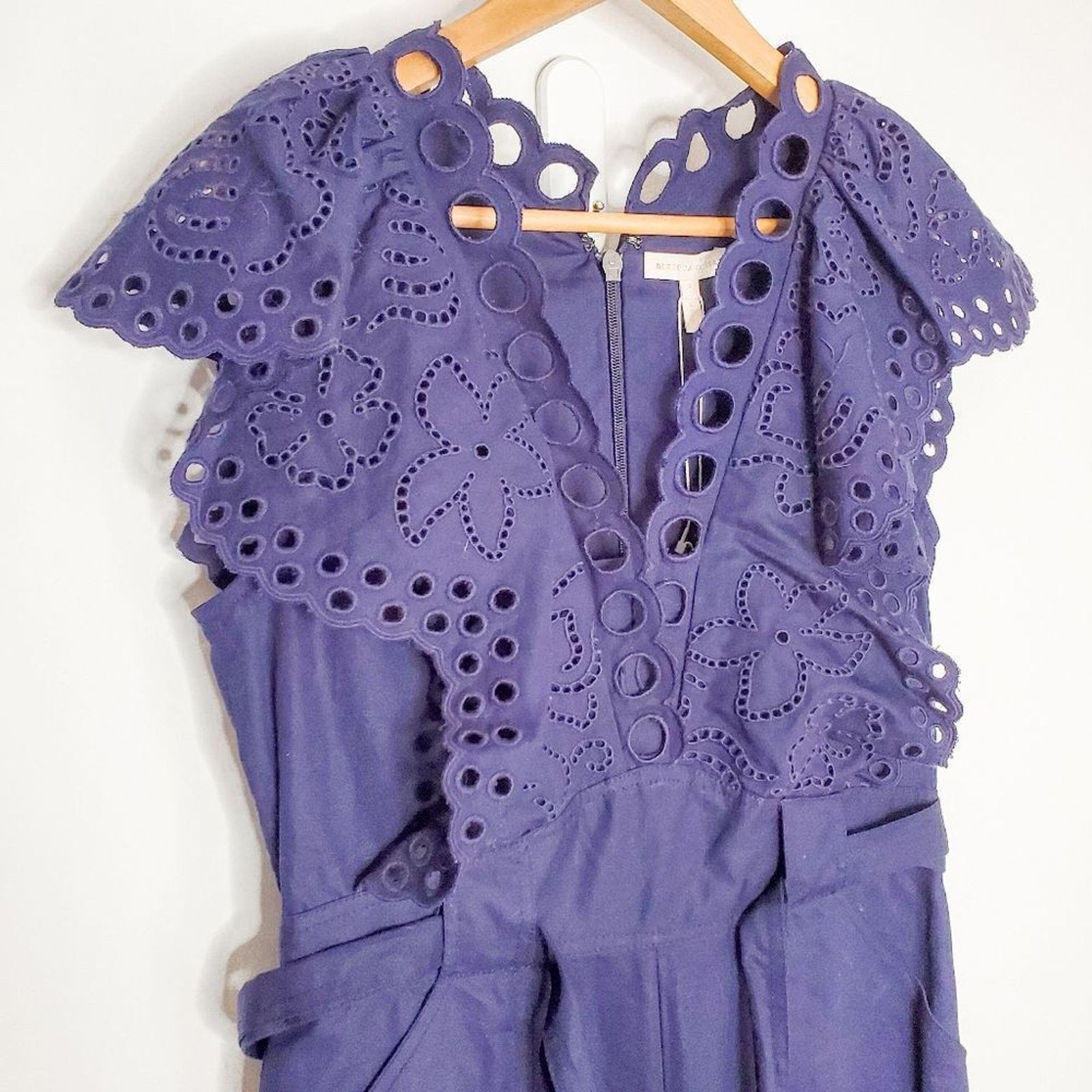 Rebecca Taylor Rebecca Taylor Indigo Ariana Lace Linen Jumpsuit Size 8 NEW Size 30" / US 8 / IT 44 - 3 Thumbnail