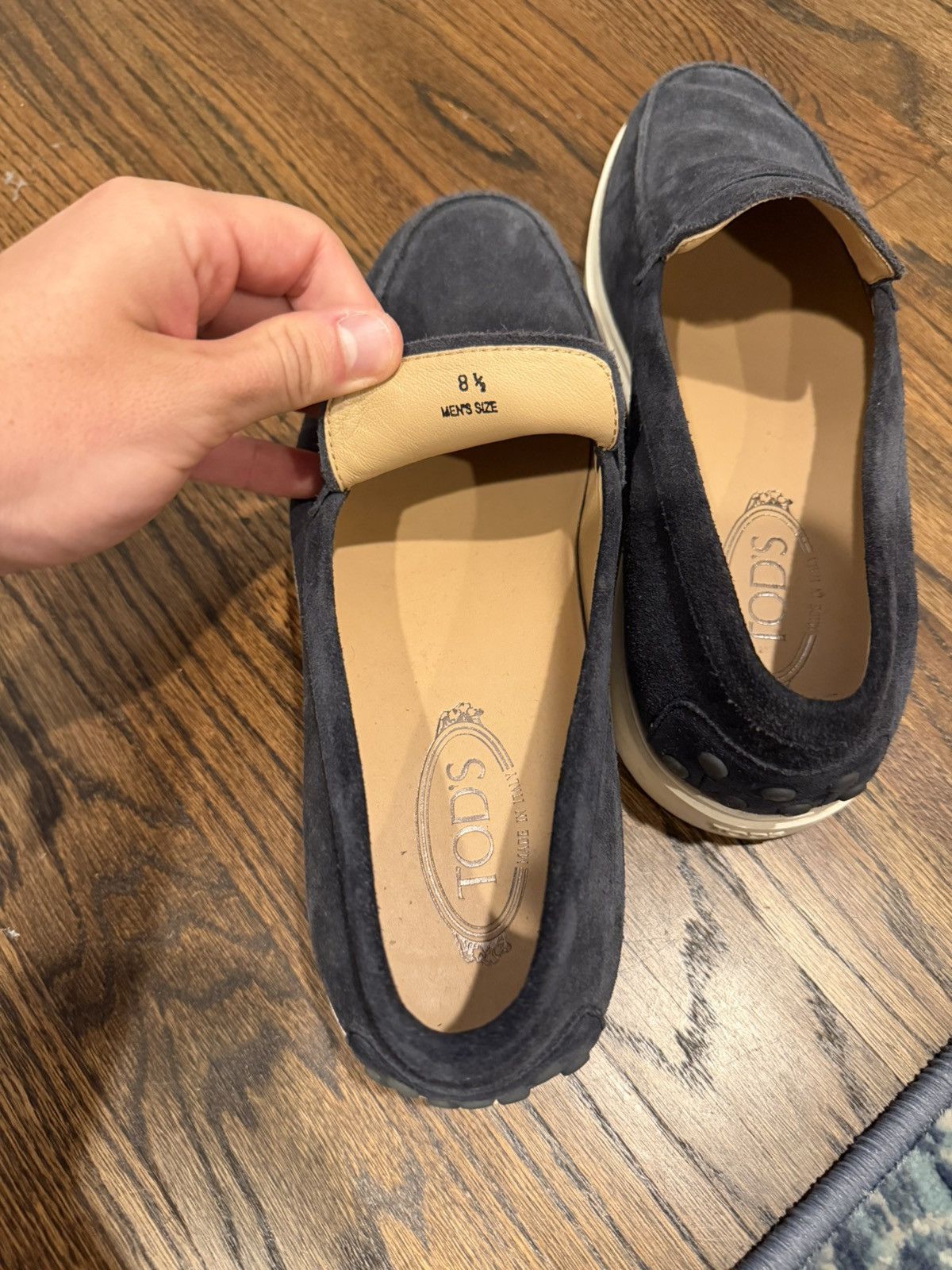 Tod's Tods Navy Blue Suede Penny Loafers Size US 8.5 / EU 41-42 - 4 Thumbnail