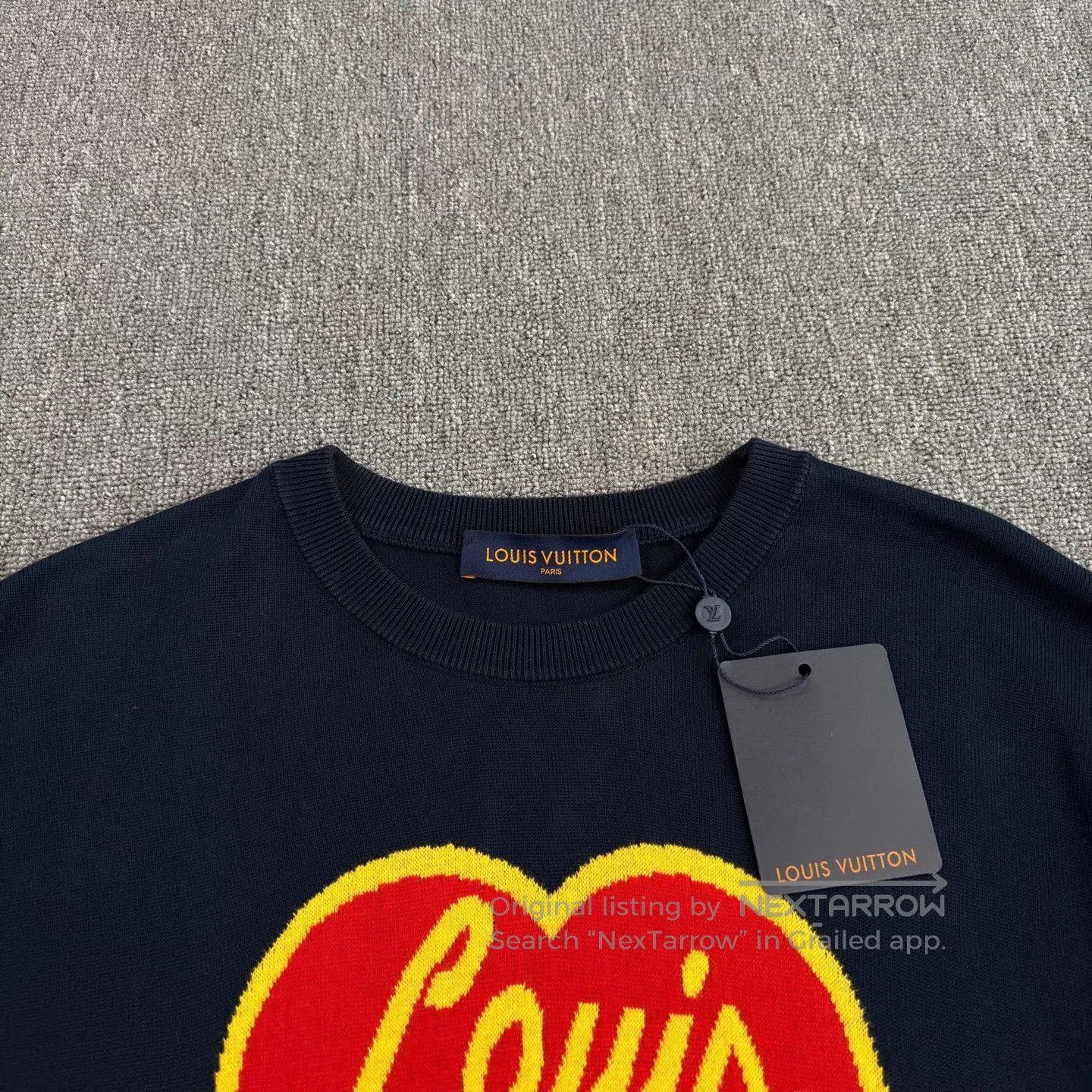 Louis Vuitton LV Nigo Heart Pattern Navy Knit Tee. Size US XL / EU 56 / 4 - 3 Thumbnail