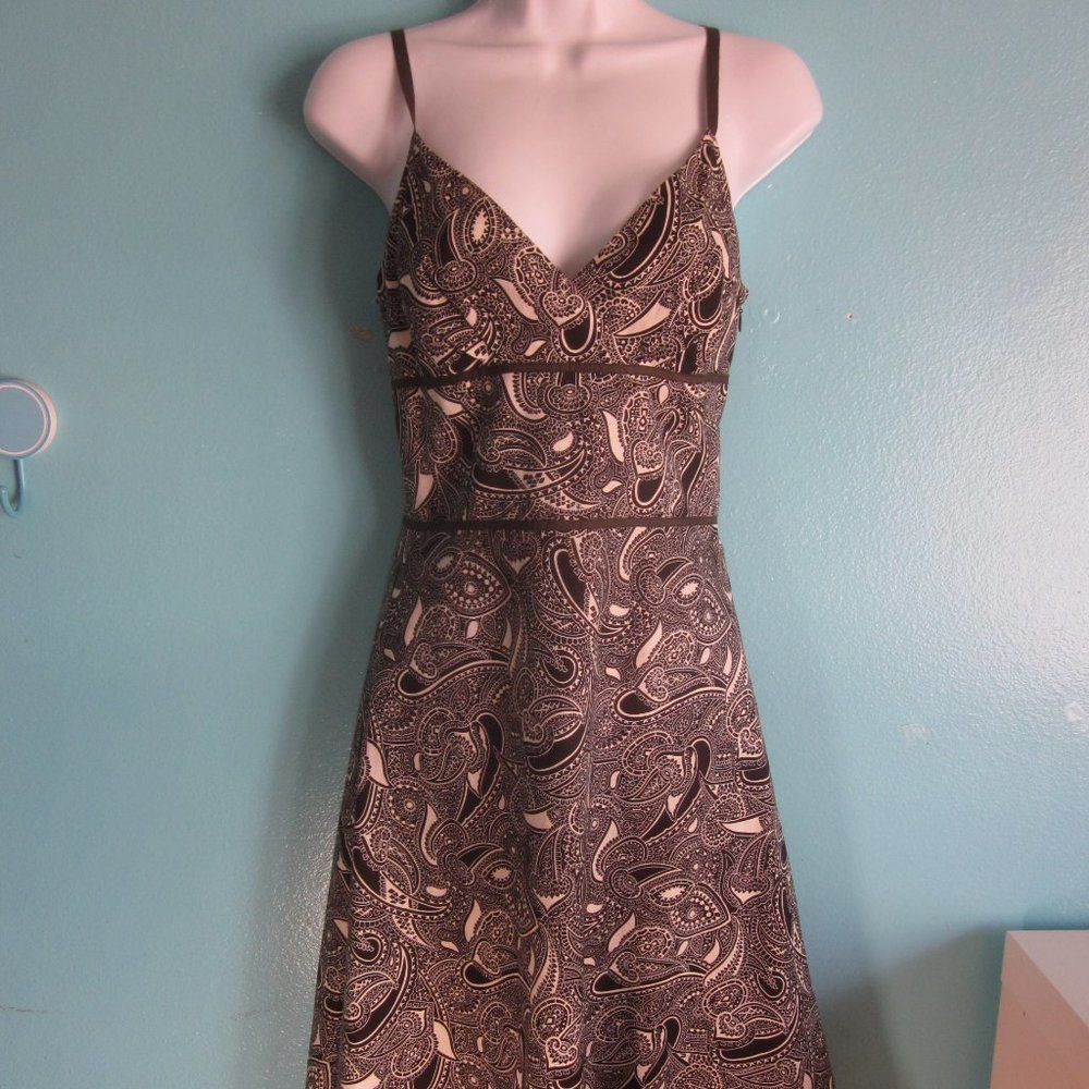 Loft Ann Taylor Loft Brown Floral Dress Size 2 Size XS / US 0-2 / IT 36-38 - 2 Thumbnail