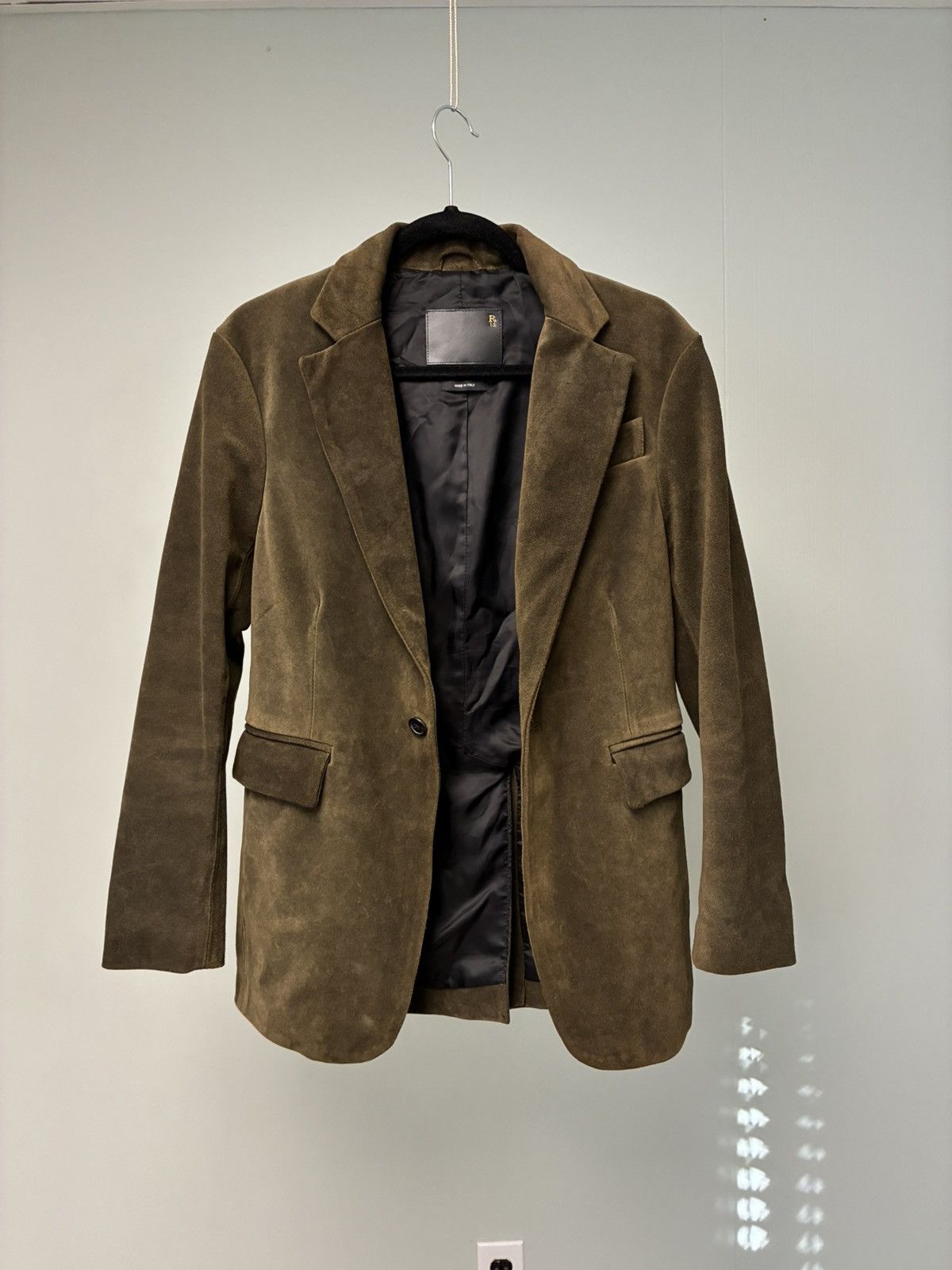R13 Shrunken Leather Suede Blazer Jacket Medium Size XS / US 0-2 / IT 36-38 - 11 Thumbnail