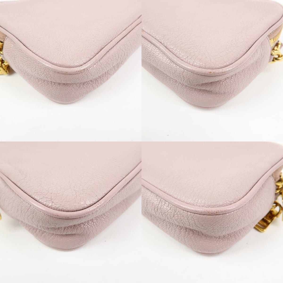 Miu Miu Miu Miu Logo Madras Leather Crossbody Bag Pink Size ONE SIZE - 5 Thumbnail