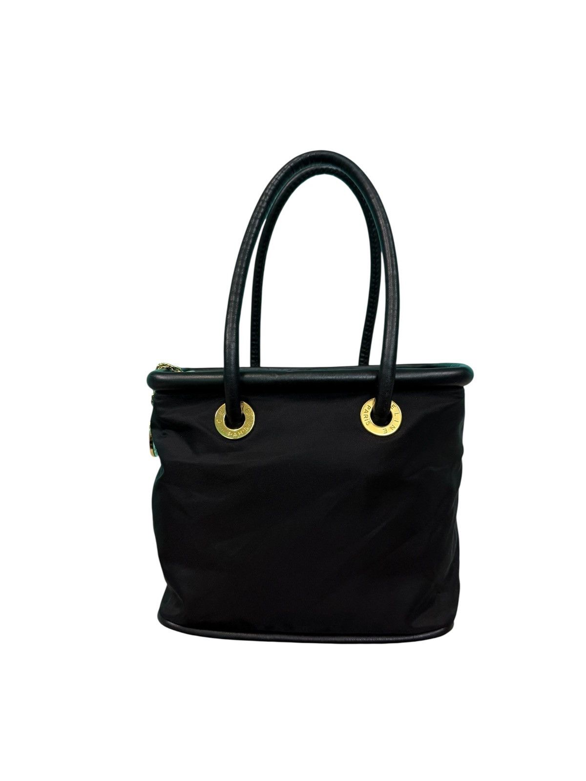 Celine RARE VINTAGE CELINE NYLON LEATHER HANDBAG Size ONE SIZE - 2 Thumbnail