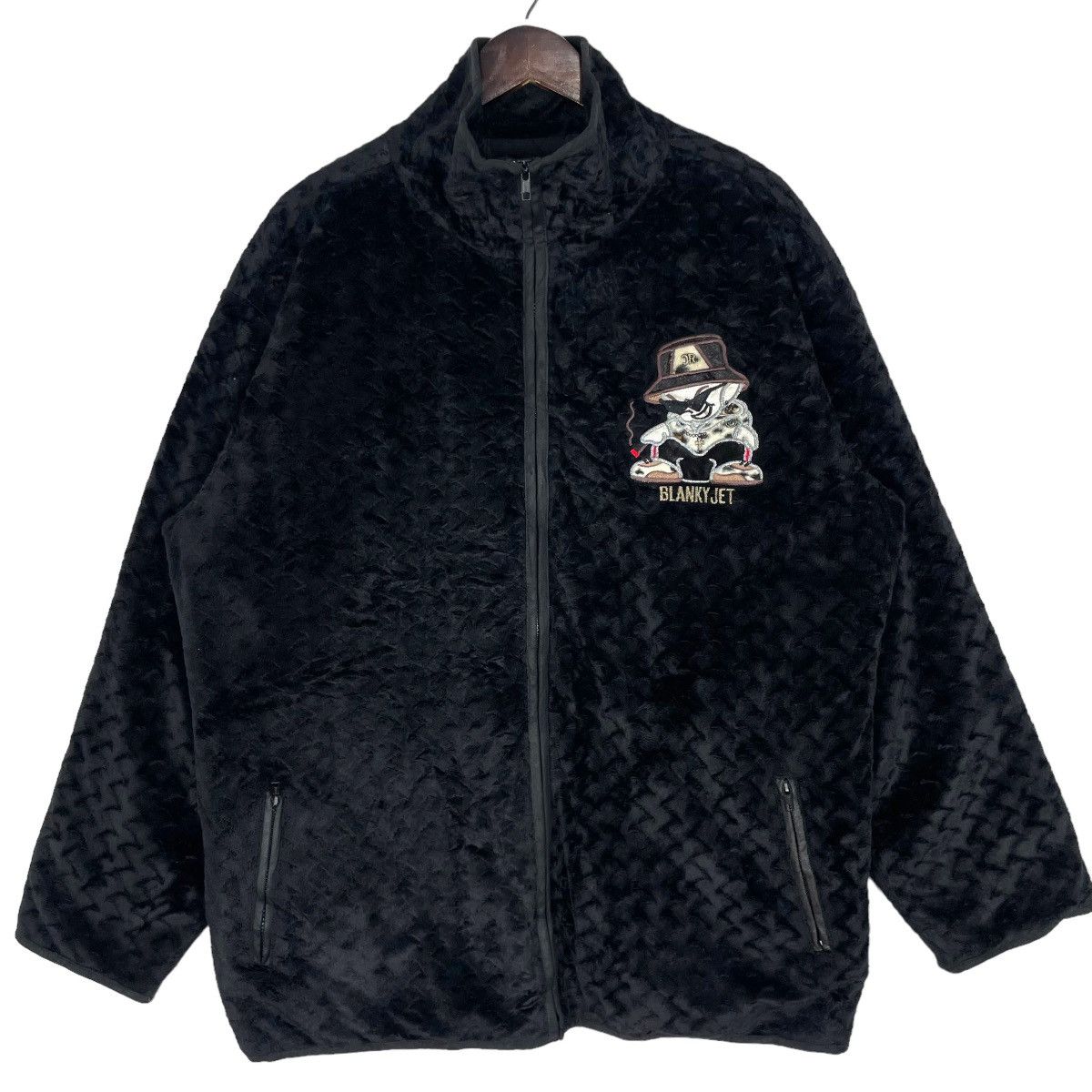 Cartoon Network Vintage Blanky Jet Cartoon Velvet Jacket Suede Black Size US XL / EU 56 / 4 - 2 Thumbnail
