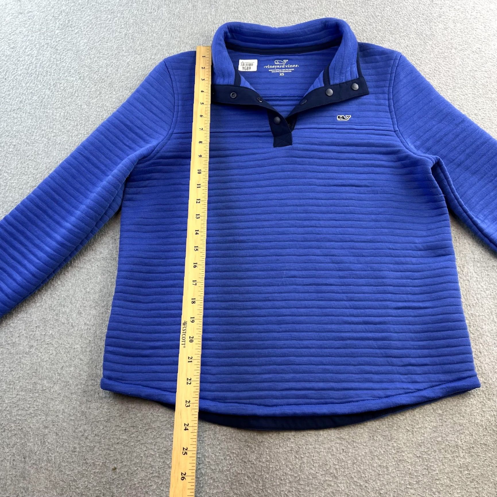 Vineyard Vines Vineyard Vines Pullover Womens XS Blue Snap Neck Ribbed Sweater Logo Whale Size XS / US 0-2 / IT 36-38 - 3 Thumbnail