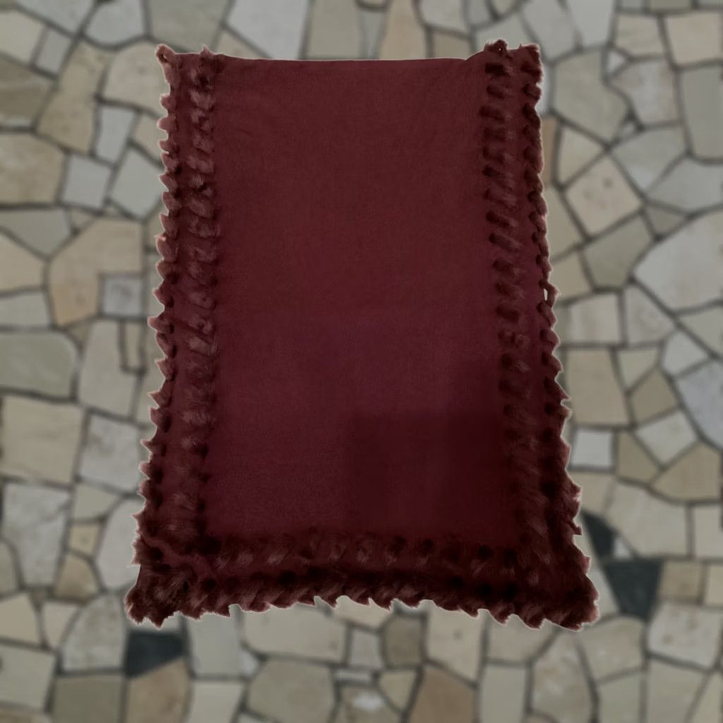 Vintage Chicos Scarf Wrap Womens One Size Deep Merlot BNWT Soft Wrap Fur Whip Stitch Winter Size ONE SIZE - 1 Thumbnail