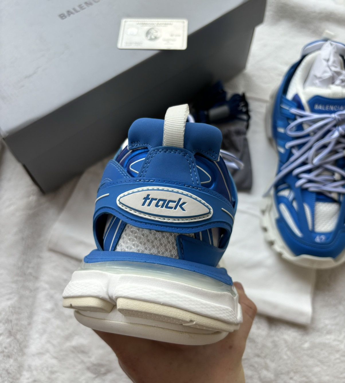 Balenciaga Balenciaga Blue/White LED Tracks Size US 12 / EU 45 - 3 Thumbnail