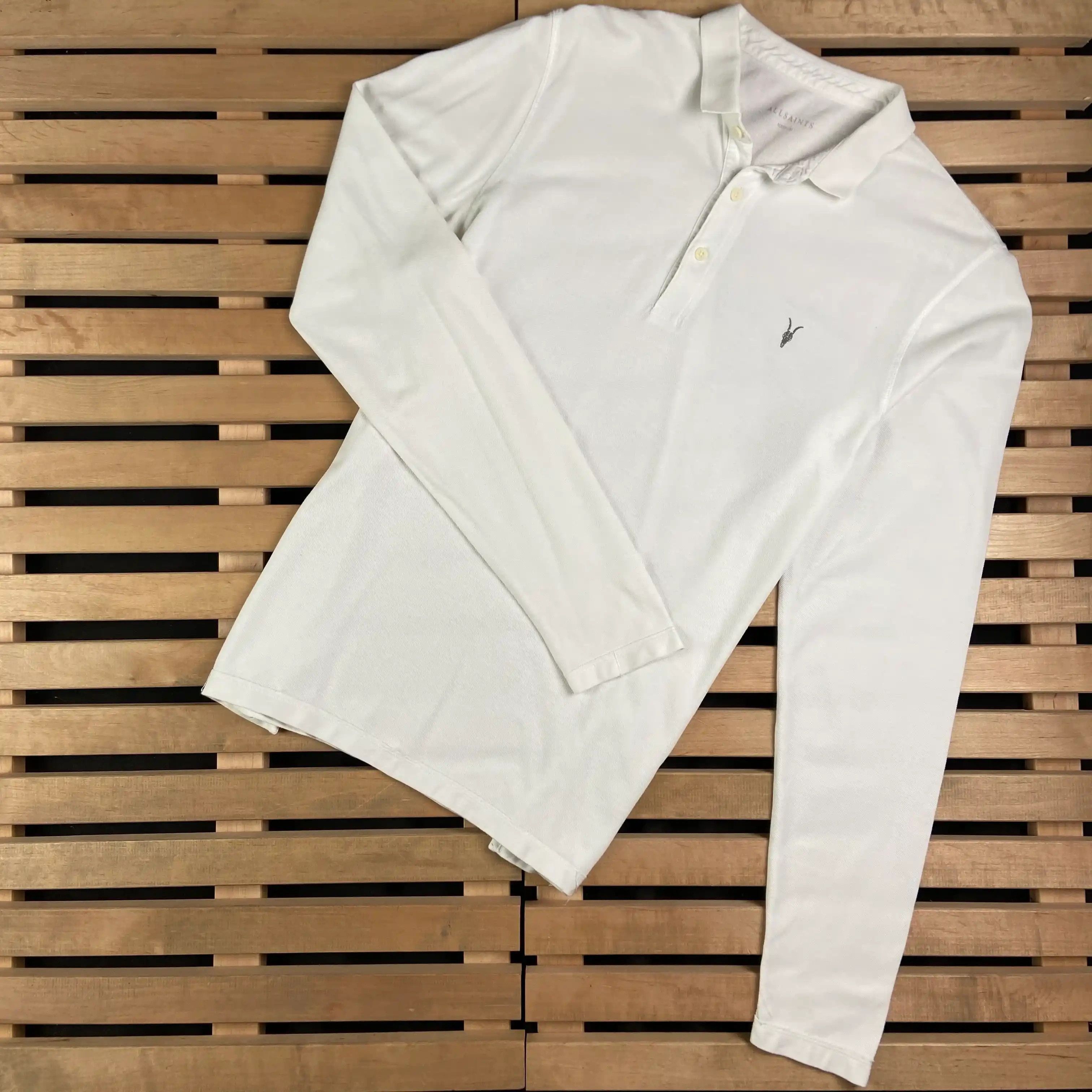 Allsaints Mens Polo Long Sleeve Allsaints Size M White Size US M / EU 48-50 / 2 - 1 Thumbnail