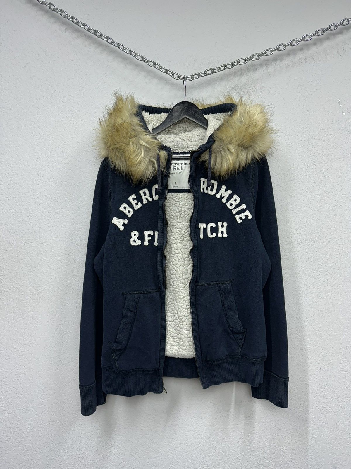 If Six Was Nine Vintage Abercrombie & Fitch Y2K Real Fur Hoodie Archival Size US L / EU 52-54 / 3 - 8 Thumbnail