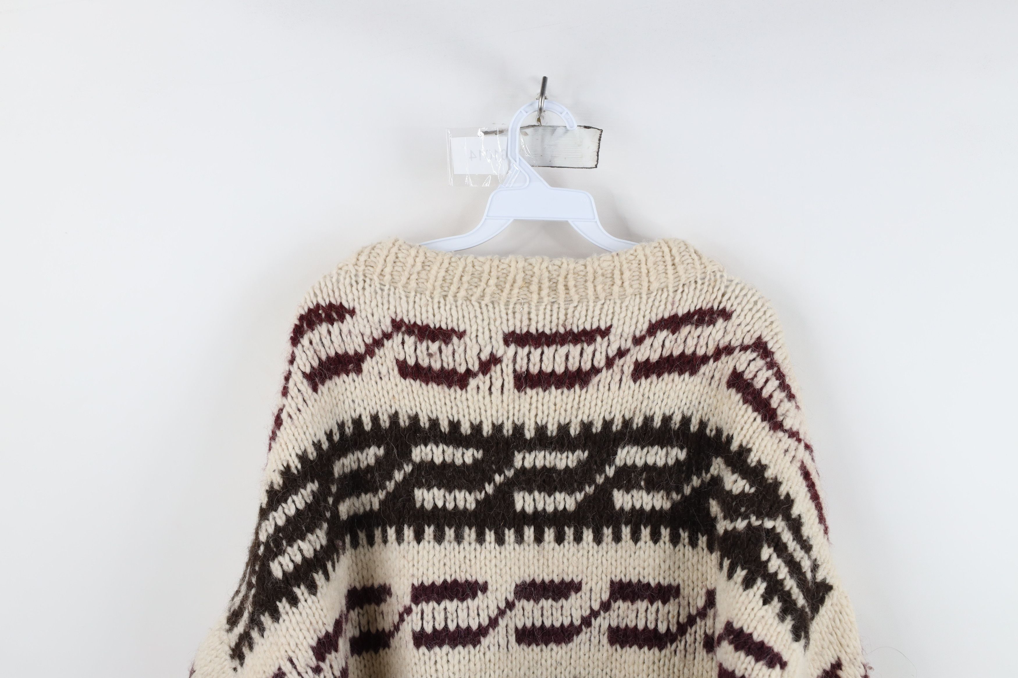Vintage Vintage 50s 60s Streetwear Wool Cowichan Sweater Geometric Size US XXL / EU 58 / 5 - 10 Thumbnail