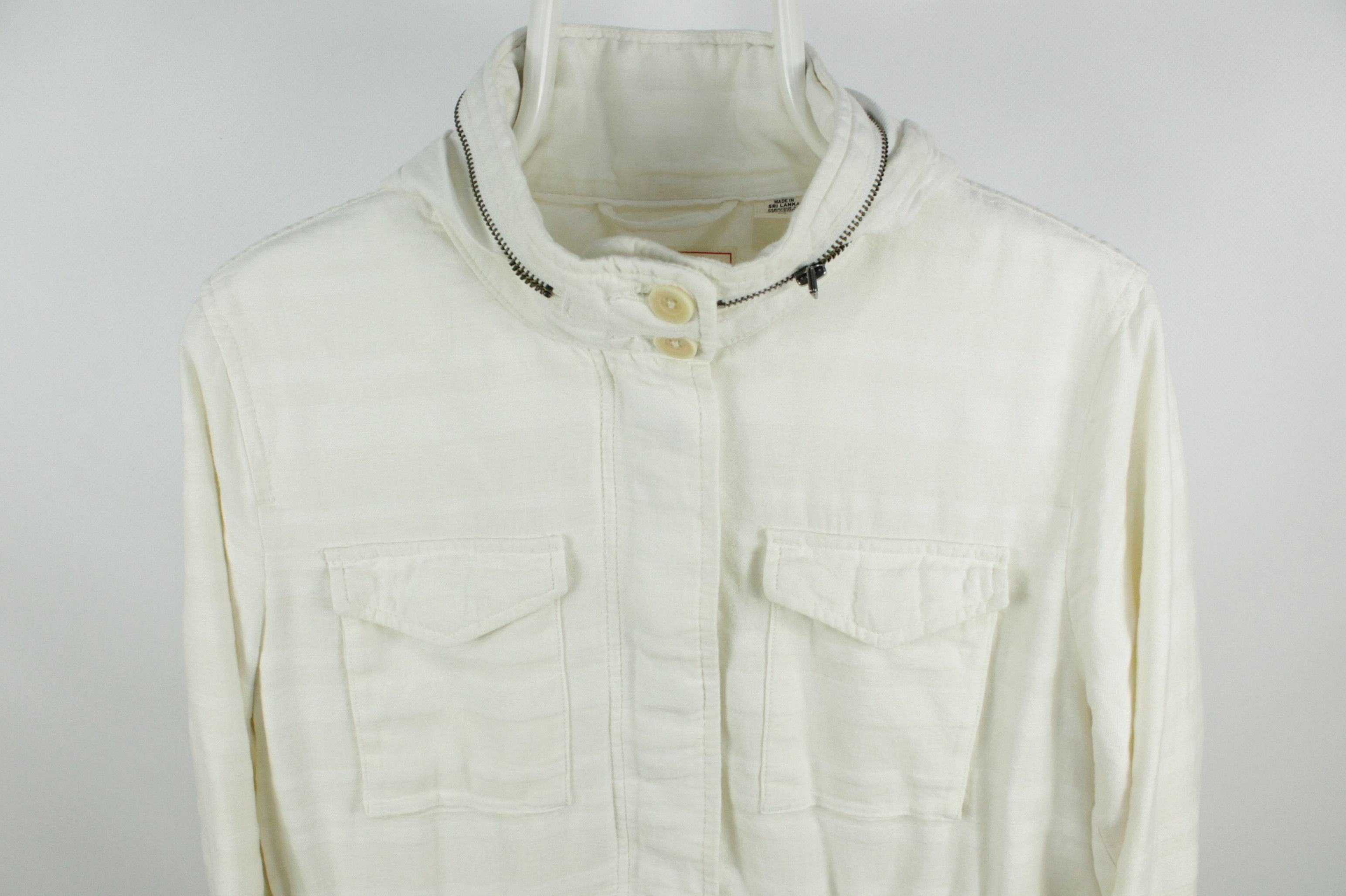 Levi's Levi's Cotton Linen White Milk Women's Safari Jacket Size L / US 10 / IT 46 - 8 Thumbnail
