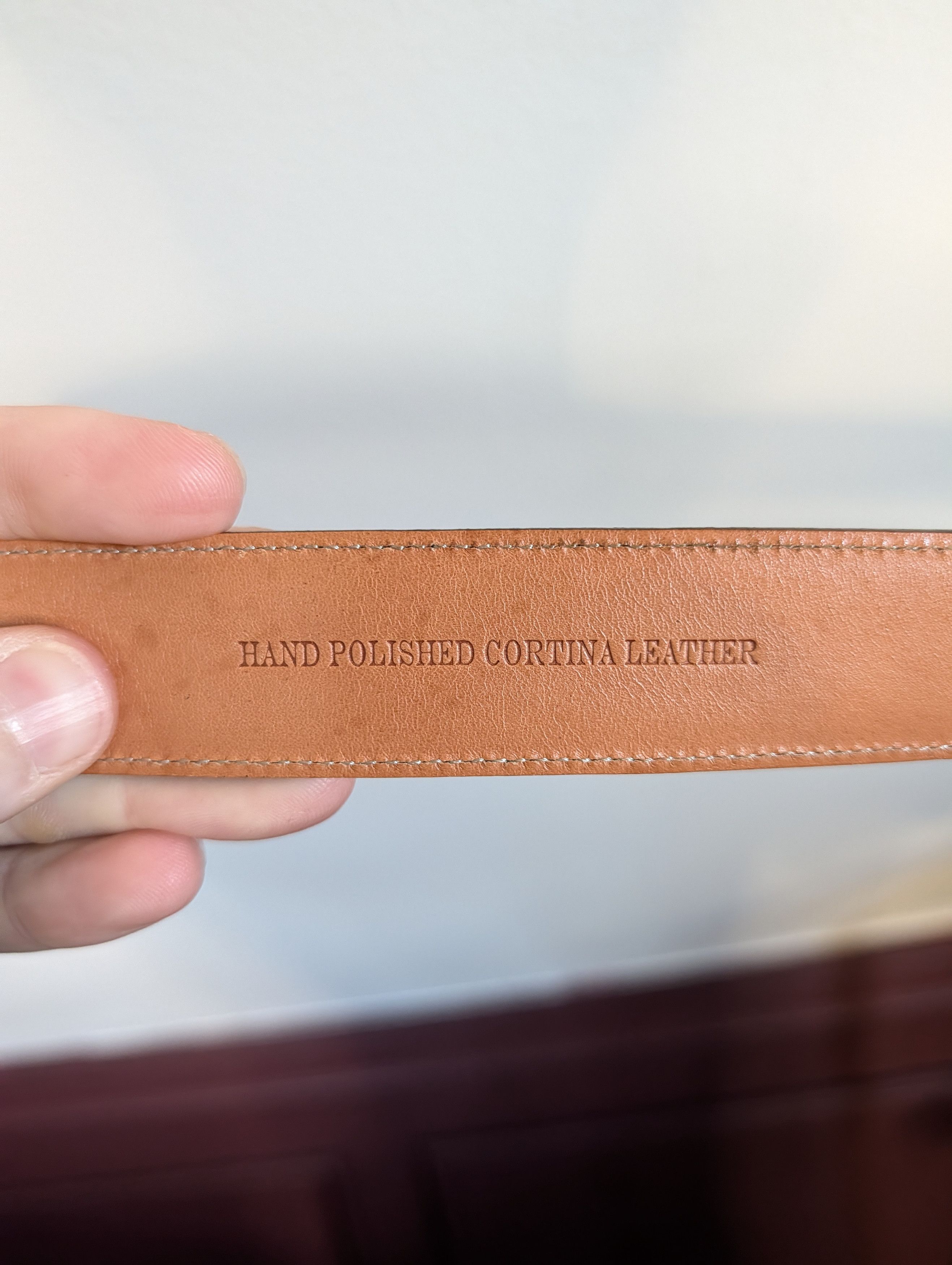 Trafalgar MiUSA brown hand polished cortina leather gold buckle belt Size 40 - 10 Thumbnail