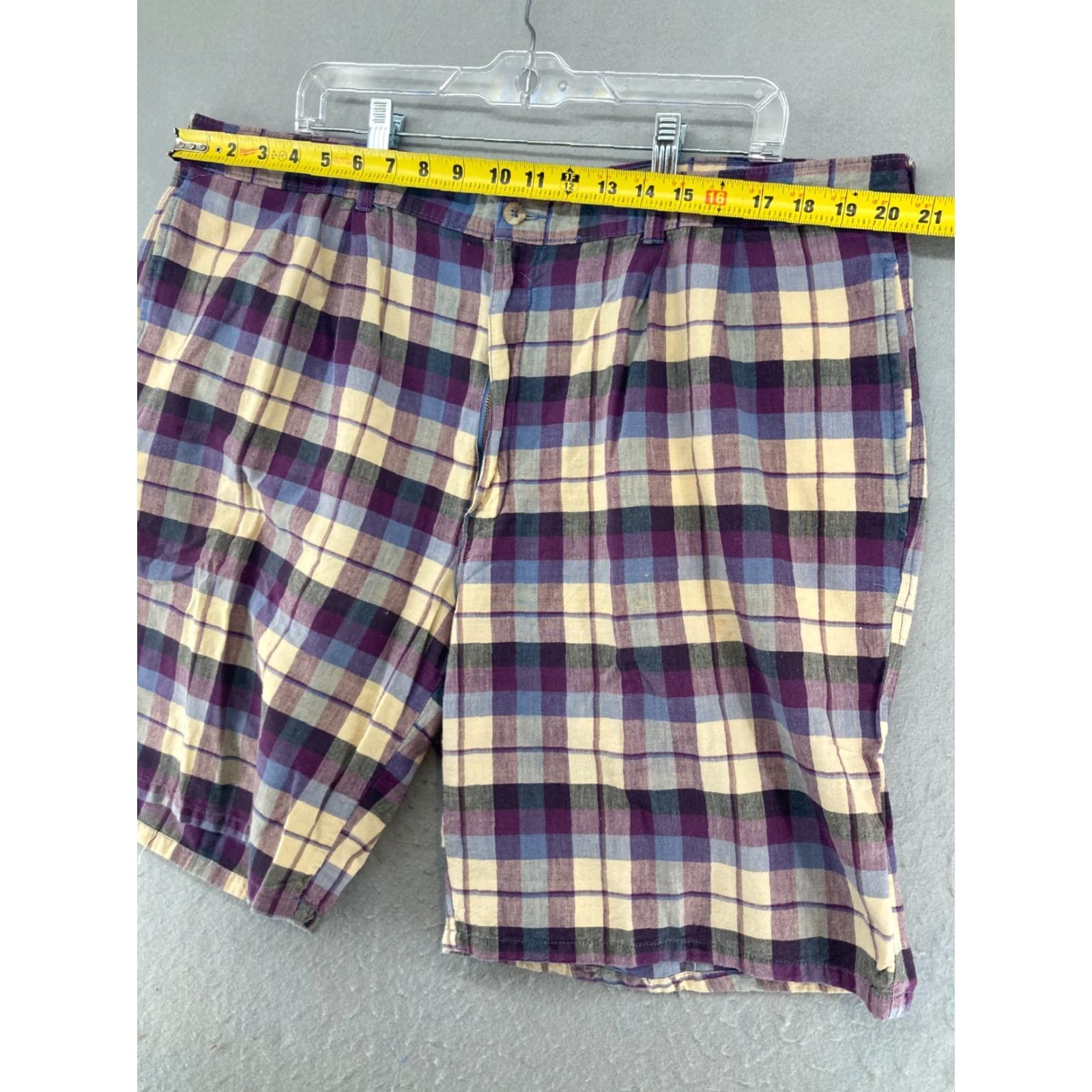 Vintage Duck Head Men's Shorts 42 Plaid Canvas Chino Casual Slim Mid 90s American Mens Size US 42 / EU 58 - 2 Thumbnail