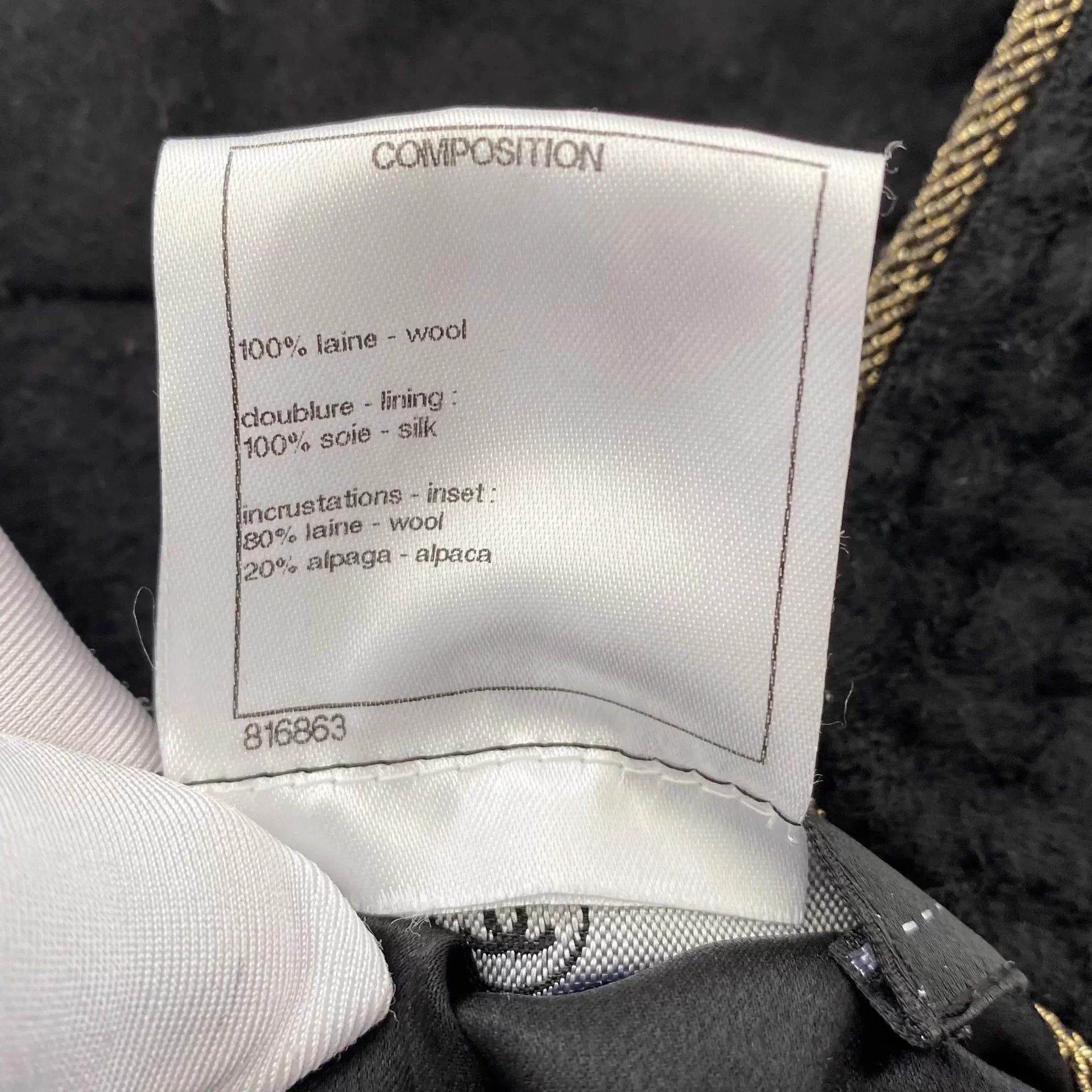 Chanel Chanel Women's Black Wool Salzburg Jacket 40 Size M / US 6-8 / IT 42-44 - 7 Thumbnail