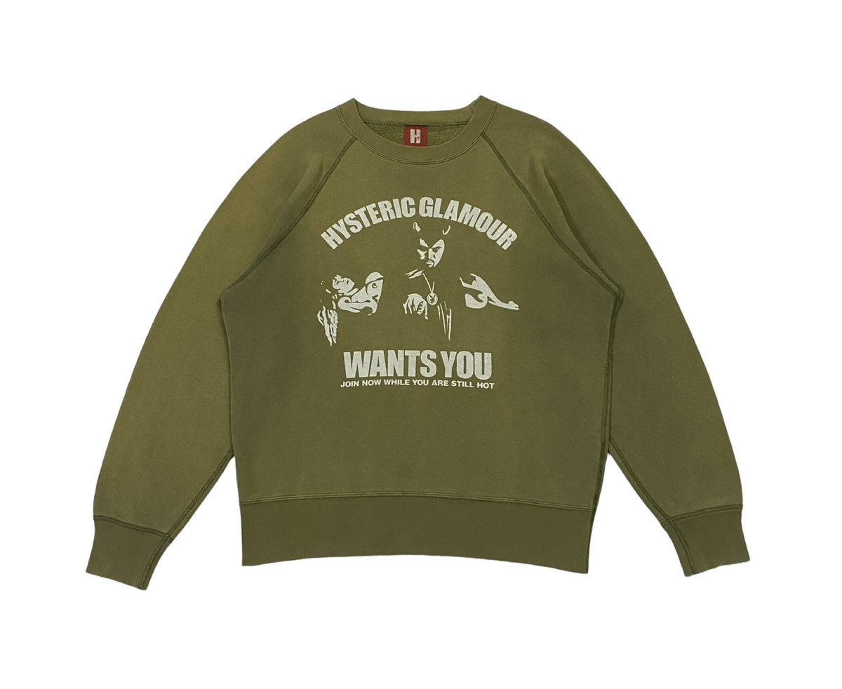 Hysteric Glamour Vintage Hysteric Glamour Wants You Faded Green Sweatshirt Size US M / EU 48-50 / 2 - 1 Thumbnail
