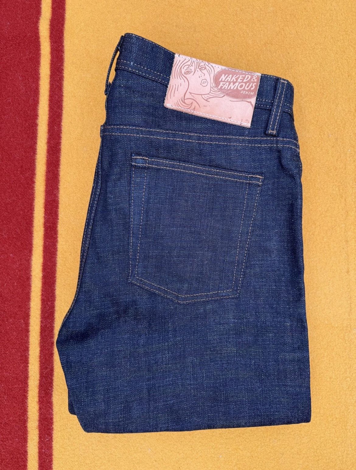 Naked & Famous Japan Heritage Kasuri Indigo Size US 32 / EU 48 - 3 Thumbnail