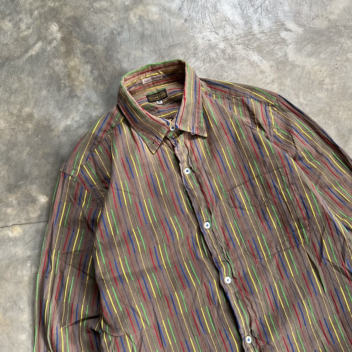 Sugar Cane Japanese Sugar Cane Embroidery Multicolor Stripe Shirt Size US M / EU 48-50 / 2 - 2 Thumbnail