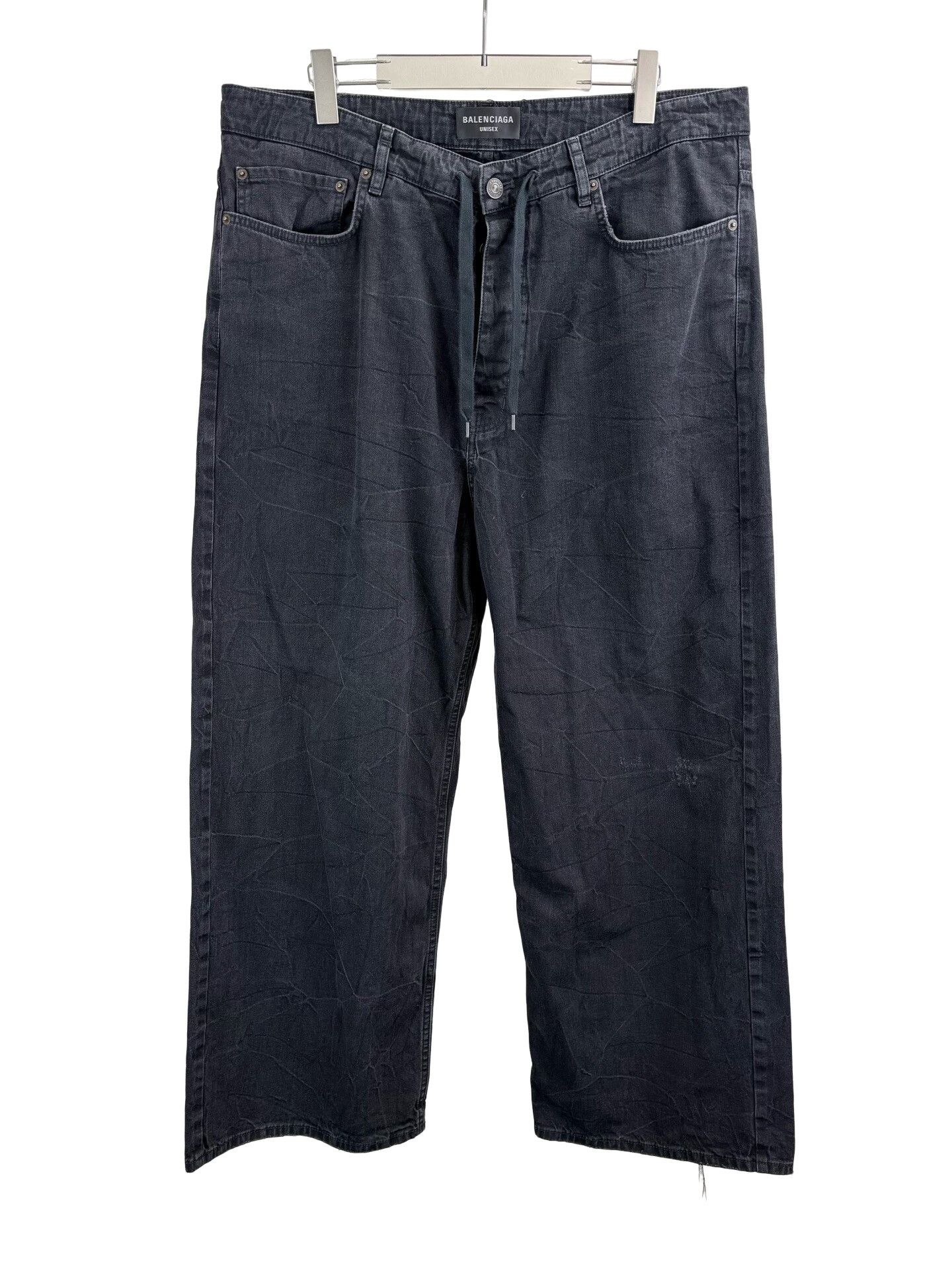 Balenciaga Balenciaga Distressed Drawstring Denim Jeans US 30 Size US 30 / EU 46 - 1 Thumbnail