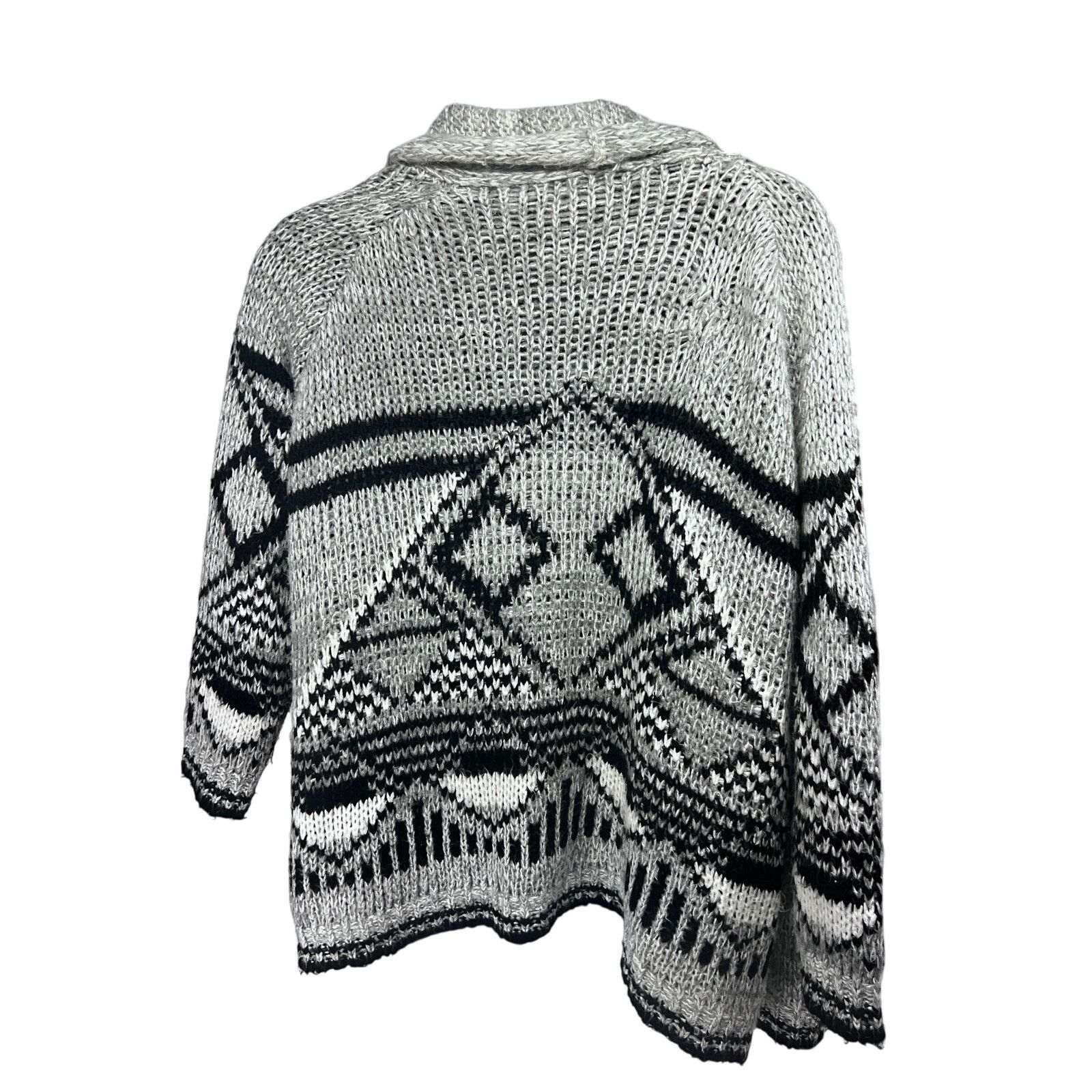 Anthropologie Anthropologie Gray Open Long Chunky Cardigan Sweater 1X Size XL / US 12-14 / IT 48-50 - 2 Thumbnail