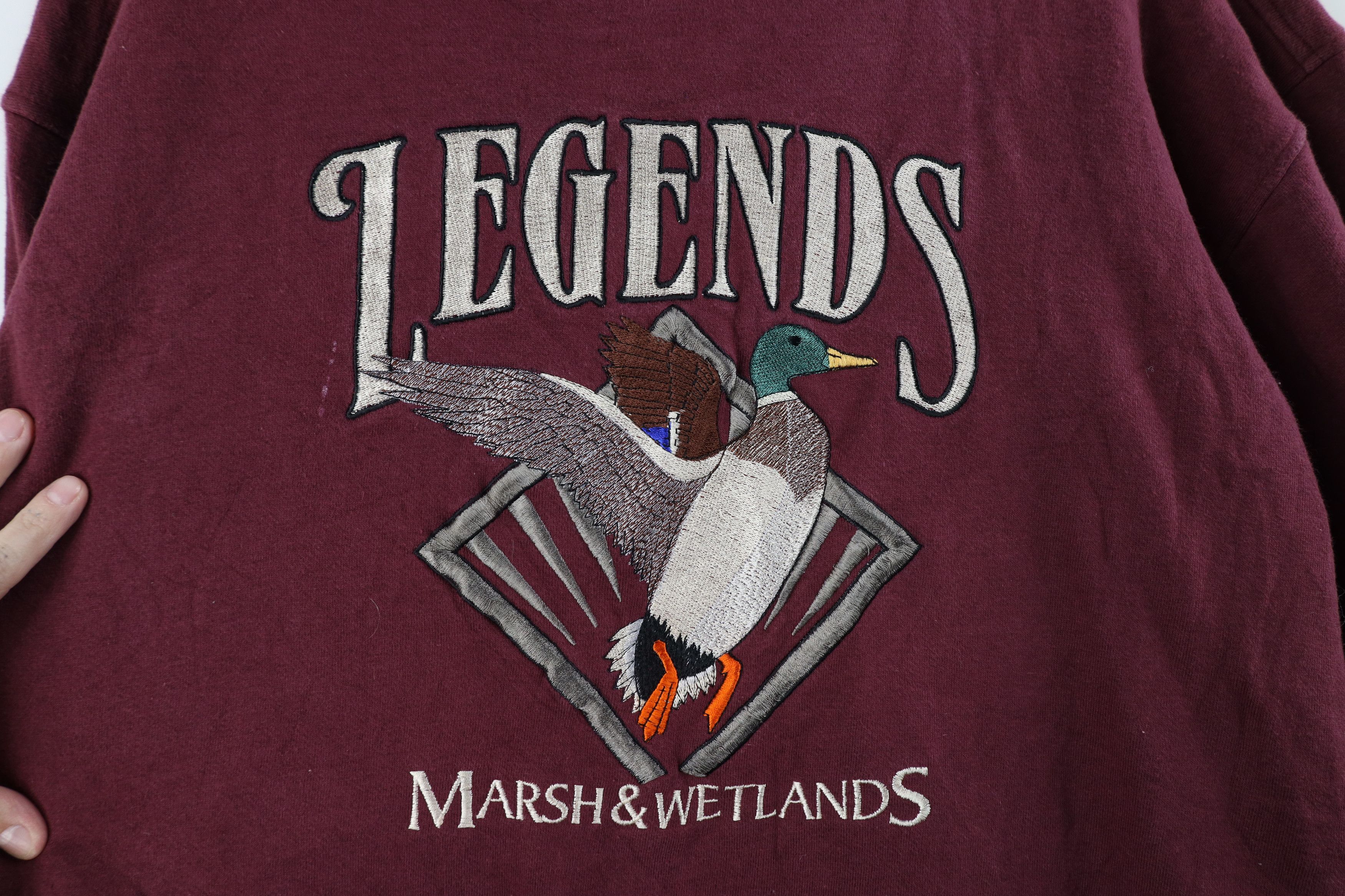 Vintage Vintage 90s Streetwear Nature Marsh Wetlands Duck Sweatshirt Size US XL / EU 56 / 4 - 4 Thumbnail
