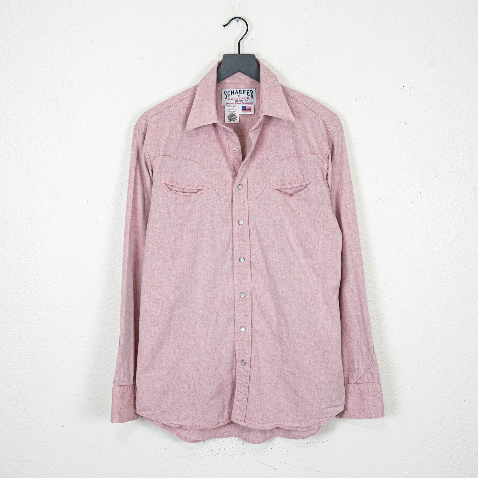 Other Schaefer Western Snap Ranchwear Shirt Chambray Pink cotton L Size US L / EU 52-54 / 3 - 1 Thumbnail
