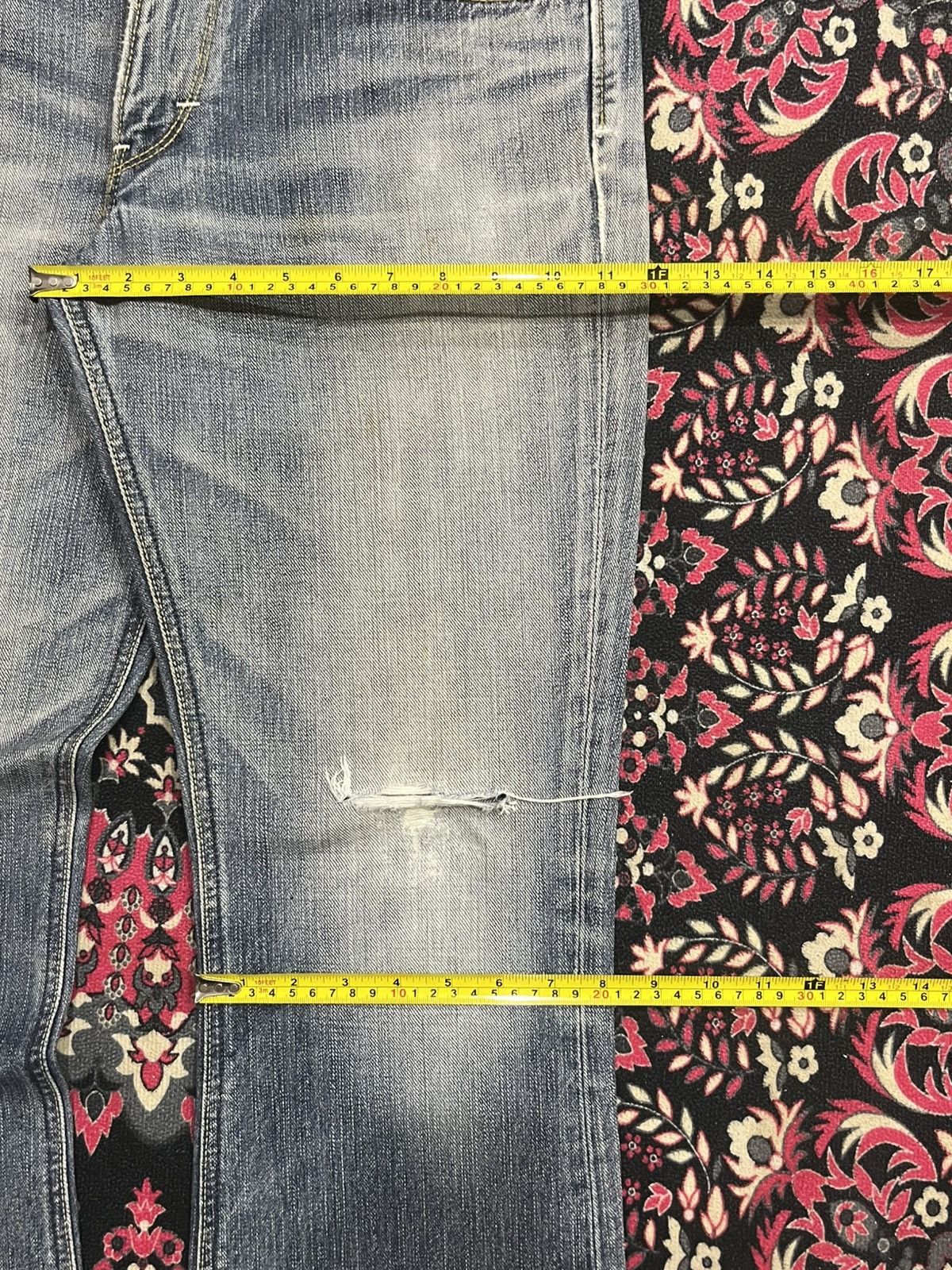 Lee Vintage Lee Riders Japan Made Blue Wash Distress Flare Jeans Size US 31 - 15 Thumbnail