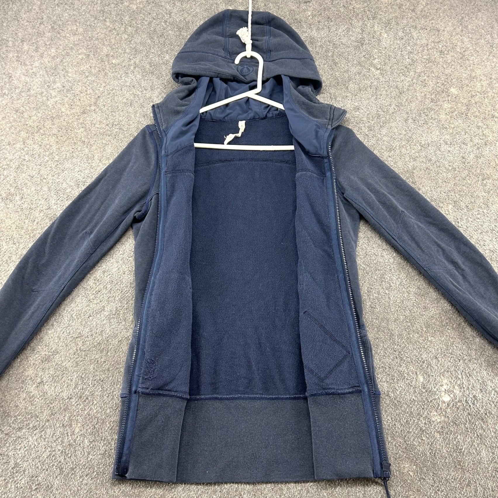Lululemon Lululemon Hoodie Womens 6 Blue Navy Full Zip Fleece Lightweight Cotton Stretch Jacket Size M / US 6-8 / IT 42-44 - 4 Thumbnail
