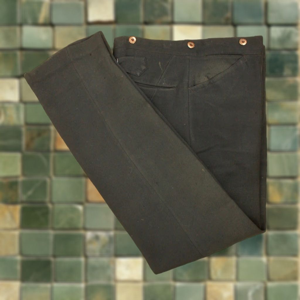 Vintage VINTAGE Men's VTG Early 1900s Buckleback Dark Green Wool Pants 32x33 Edwardian Wool Mens Size US 32 / EU 48 - 1 Thumbnail
