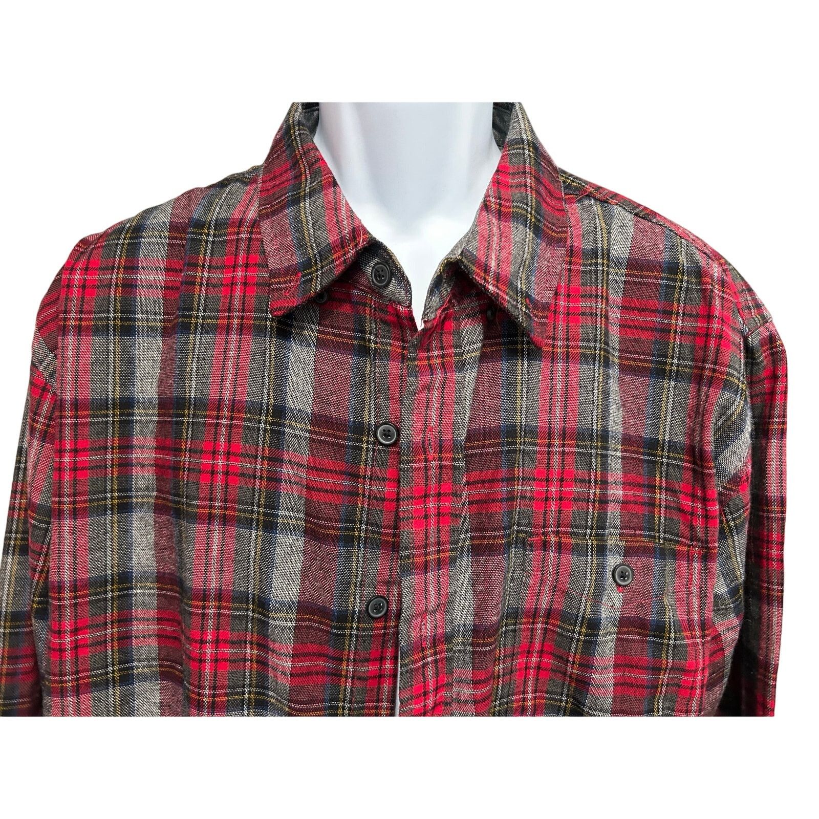 Weatherproof Weatherproof Mens XXL Red Plaid Flannel Shirt Long Sleeve Size US XXL / EU 58 / 5 - 1 Thumbnail
